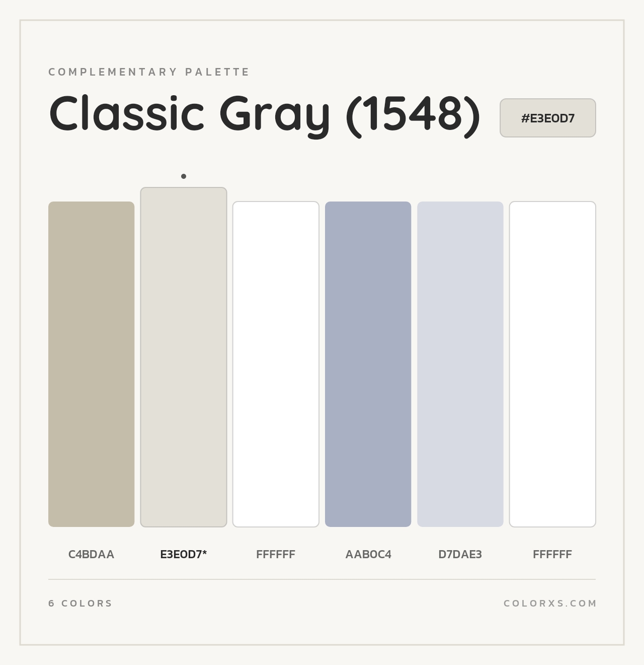 Classic Gray (1548) - Complementary Color Palette