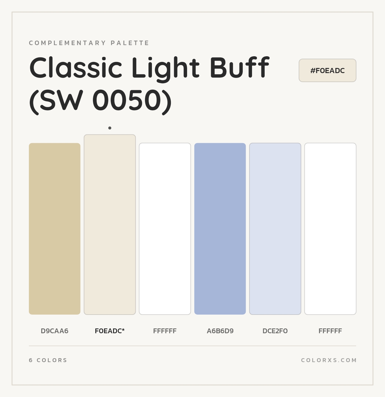 Classic Light Buff (SW 0050) - Complementary Color Palette