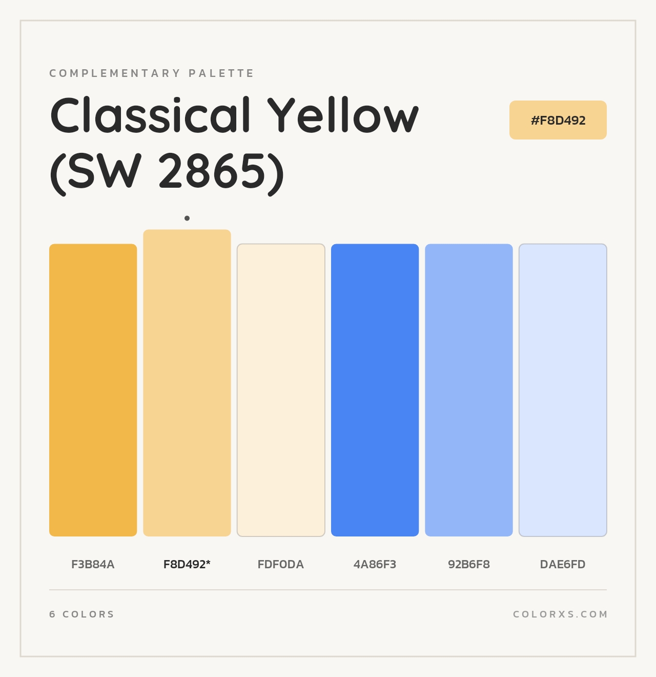 Classical Yellow (SW 2865) - Complementary Color Palette