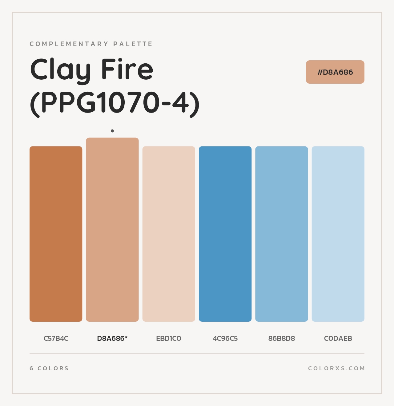 Clay Fire (PPG1070-4) - Complementary Color Palette