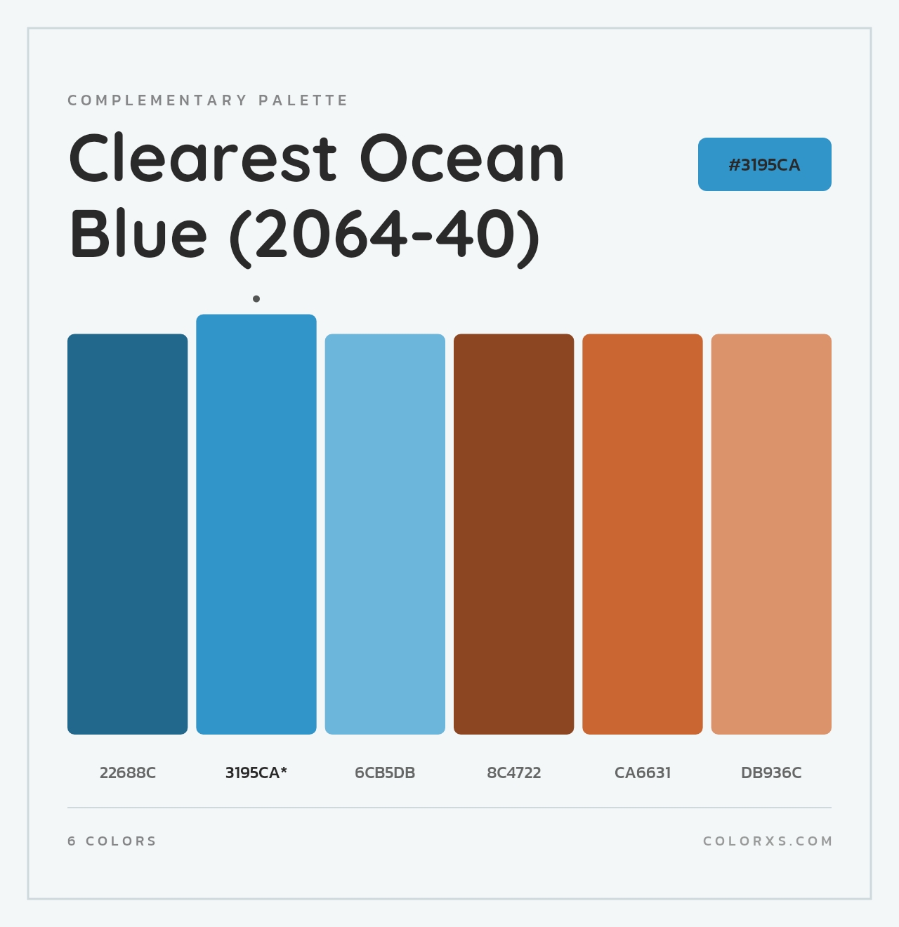 Clearest Ocean Blue (2064-40) - Complementary Color Palette