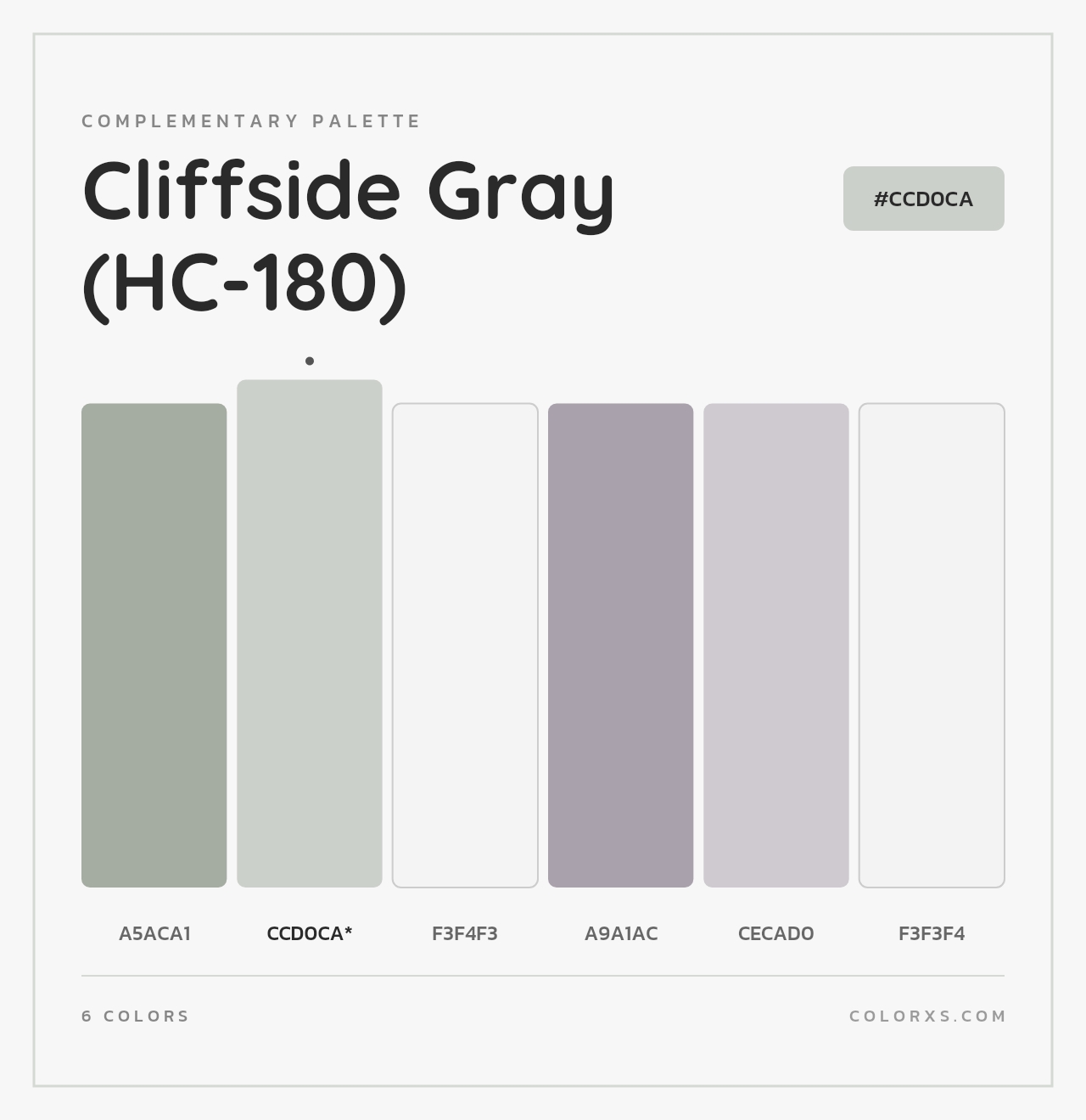 Cliffside Gray (HC-180) - Complementary Color Palette