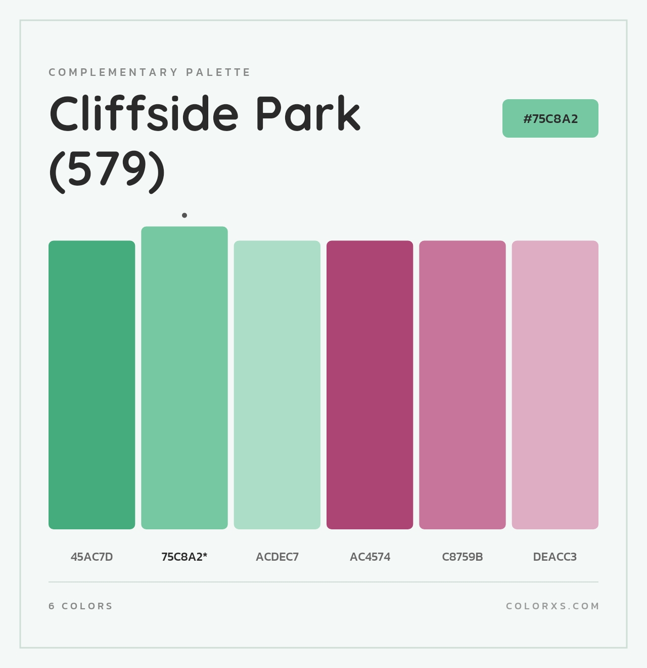 Cliffside Park (579) - Complementary Color Palette