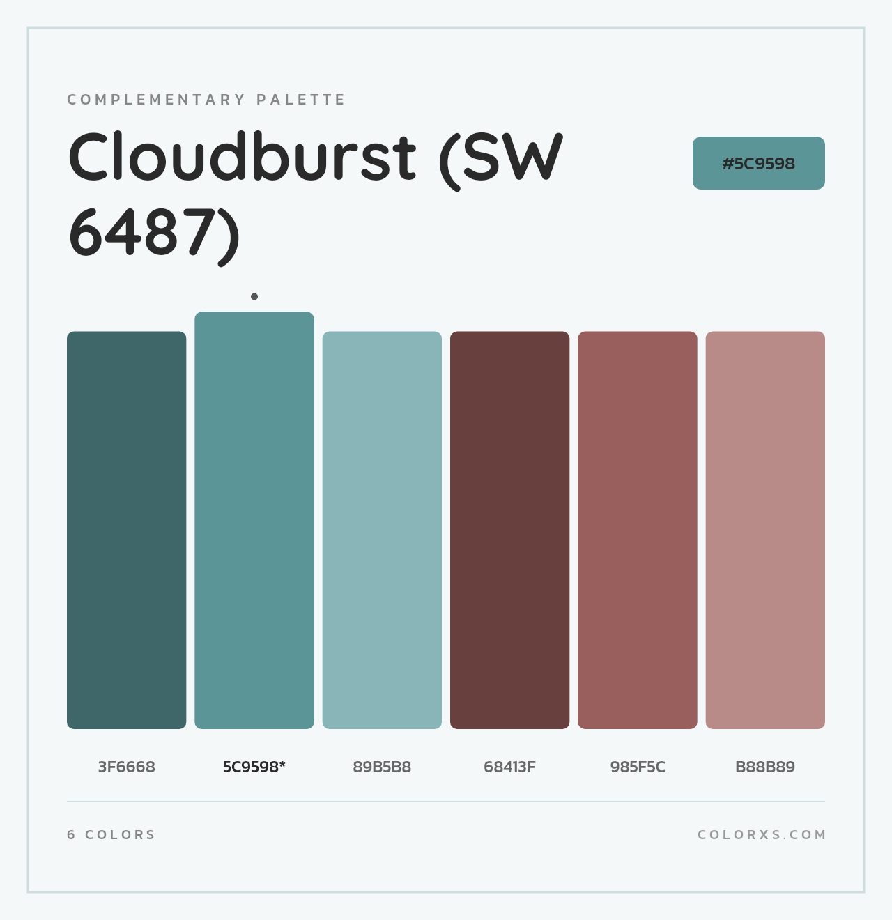 Cloudburst (SW 6487) - Complementary Color Palette