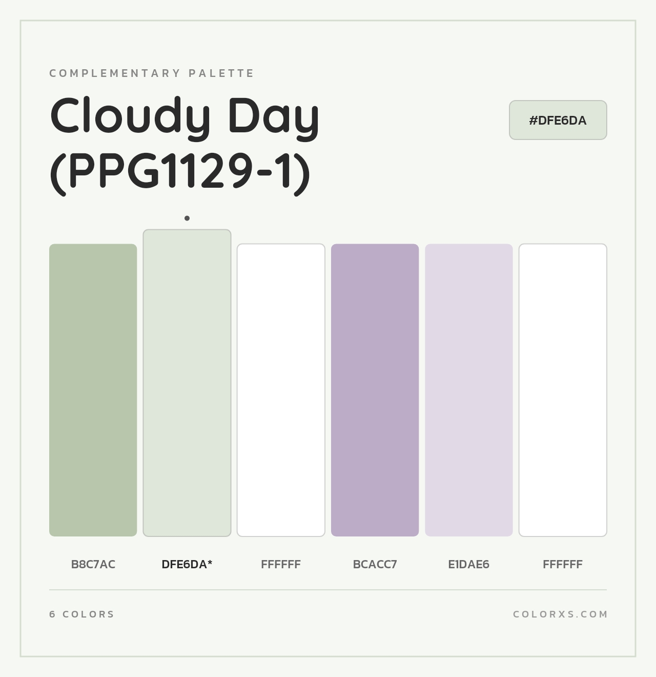 Cloudy Day (PPG1129-1) - Complementary Color Palette