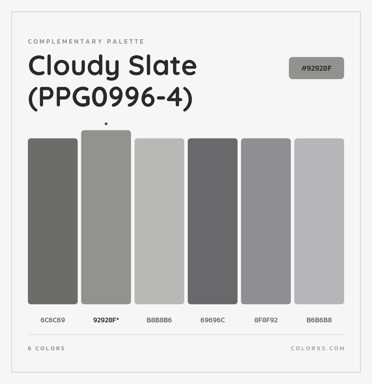 Cloudy Slate (PPG0996-4) - Complementary Color Palette