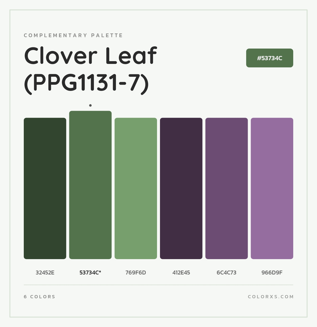 Clover Leaf (PPG1131-7) - Complementary Color Palette