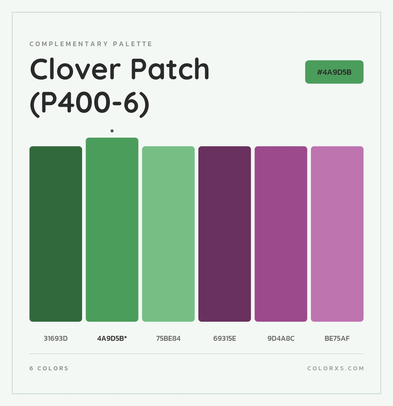 Clover Patch (P400-6) - Complementary Color Palette