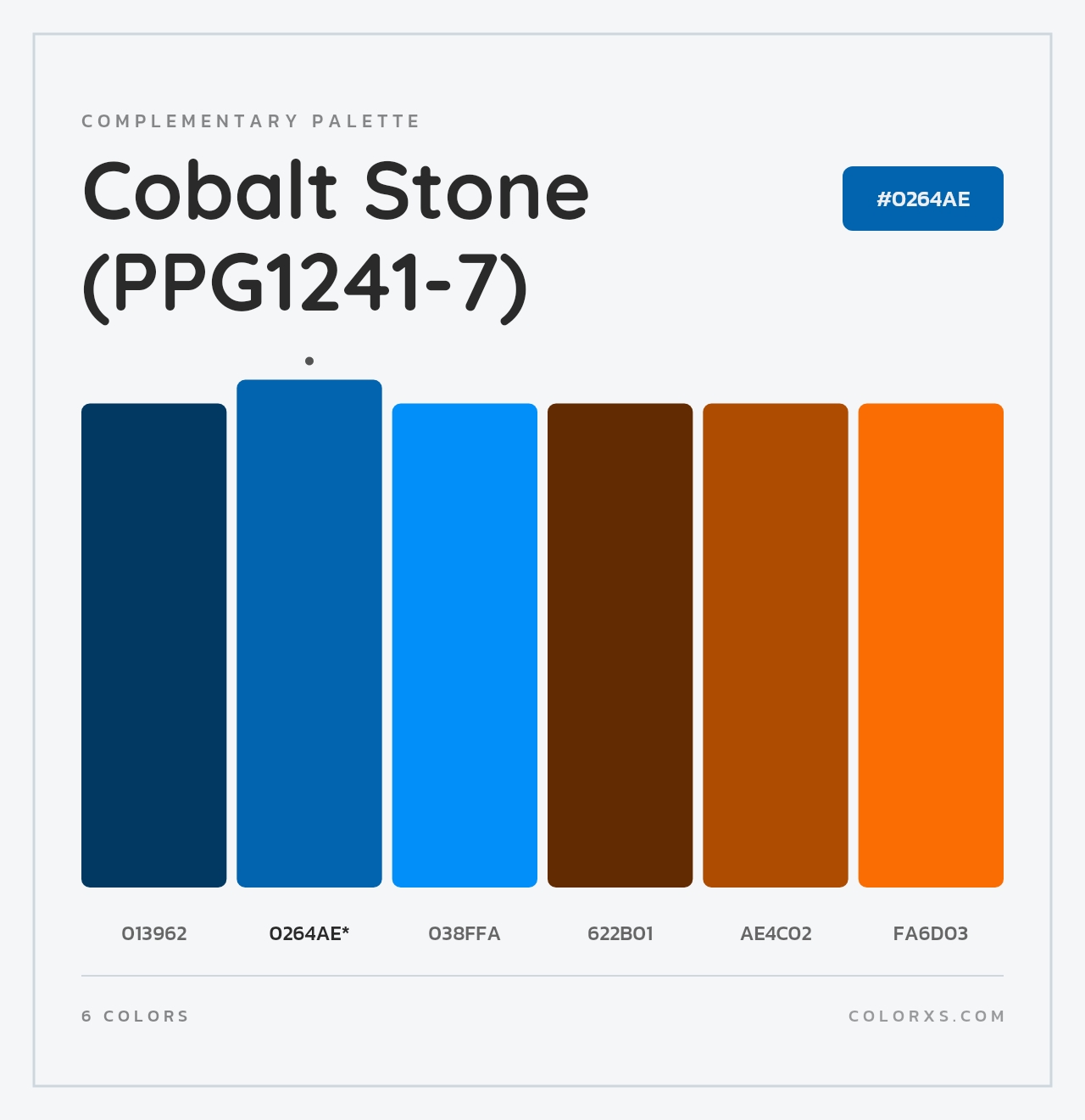 Cobalt Stone (PPG1241-7) - Complementary Color Palette