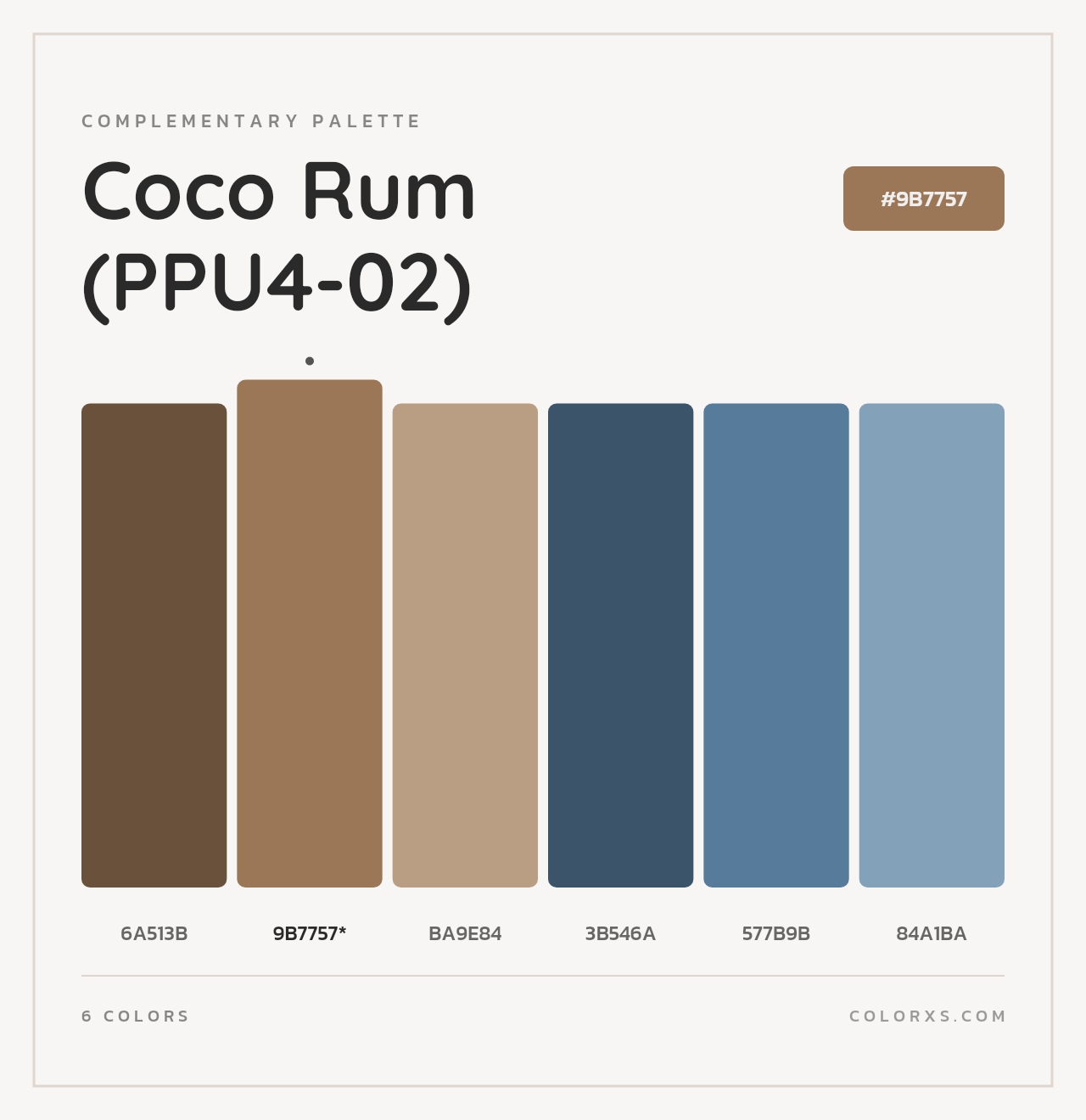 Coco Rum (PPU4-02) - Complementary Color Palette