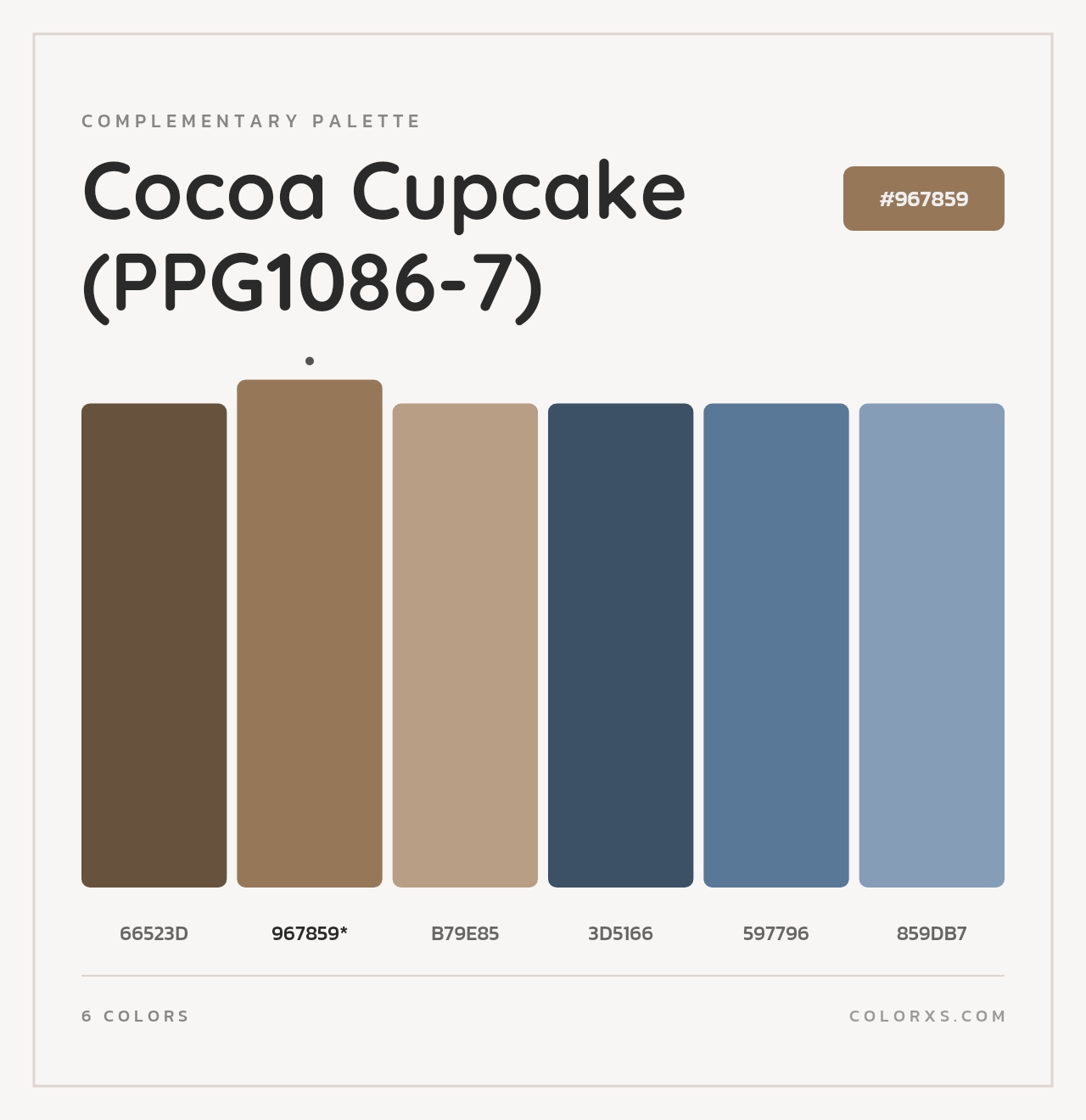 Cocoa Cupcake (PPG1086-7) - Complementary Color Palette