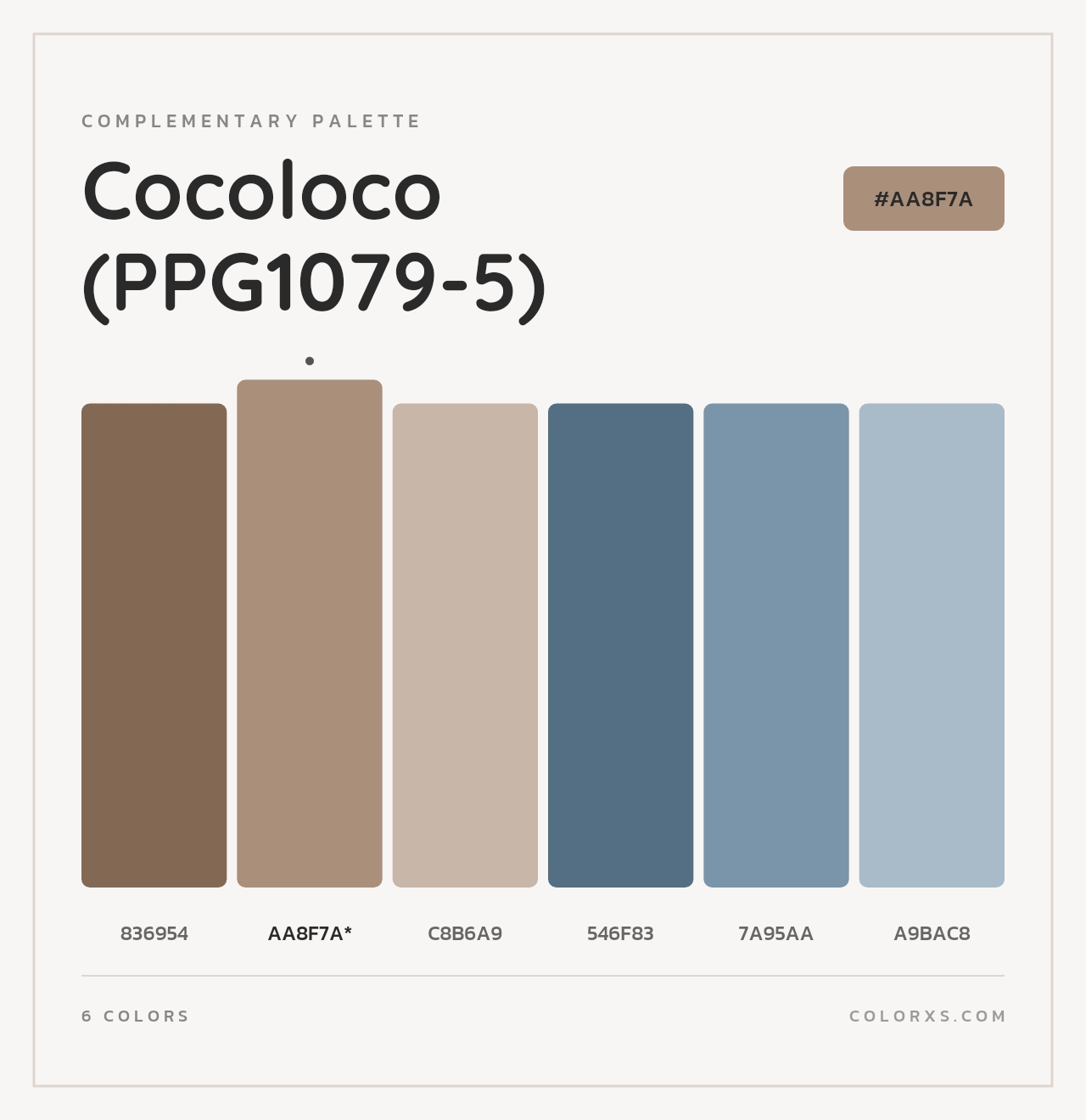Cocoloco (PPG1079-5) - Complementary Color Palette