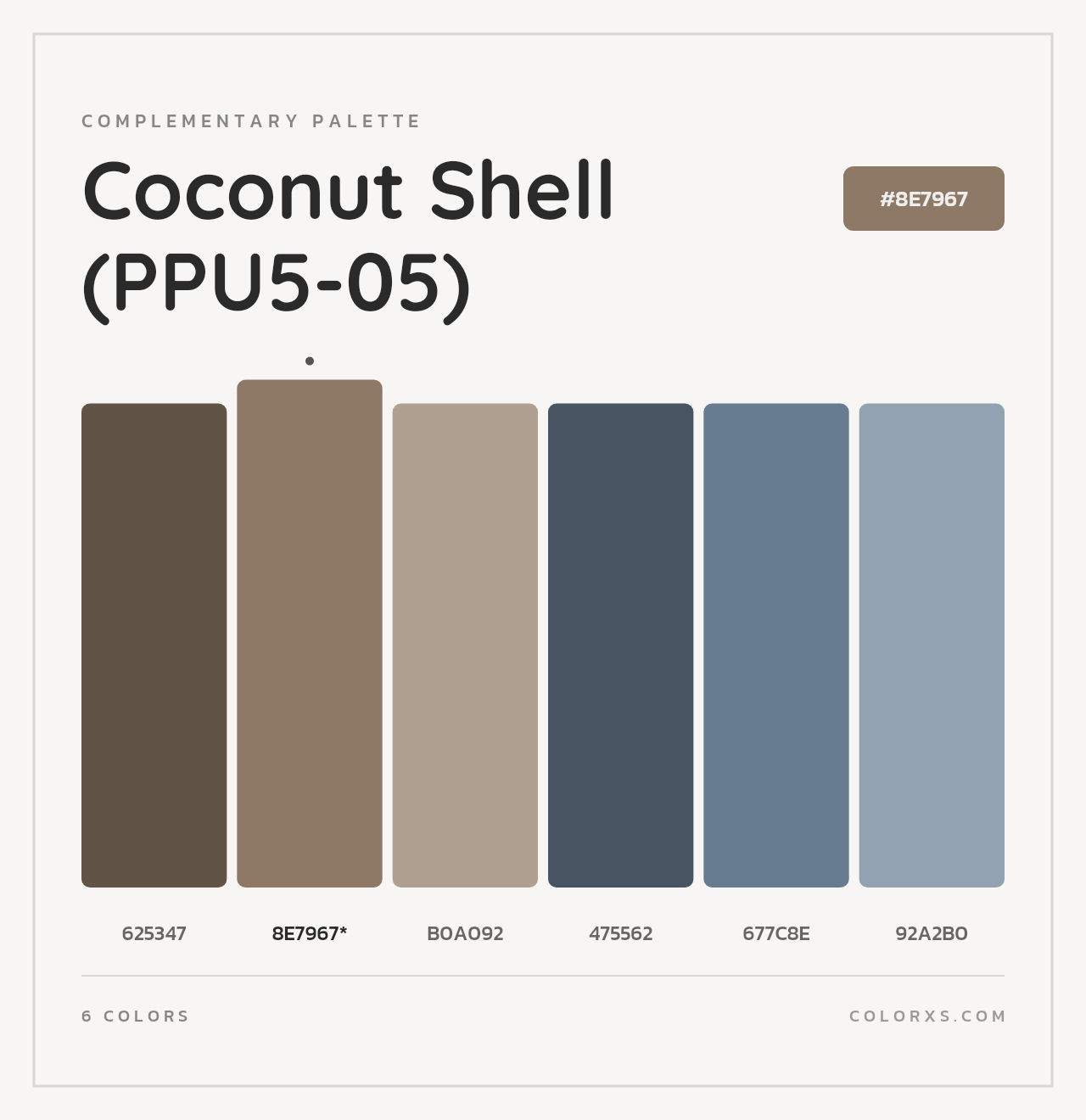 Coconut Shell (PPU5-05) - Complementary Color Palette