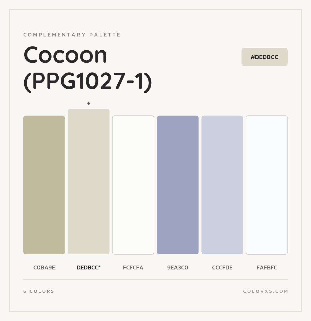 Cocoon (PPG1027-1) - Complementary Color Palette