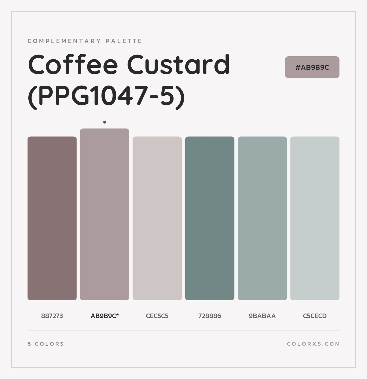 Coffee Custard (PPG1047-5) - Complementary Color Palette