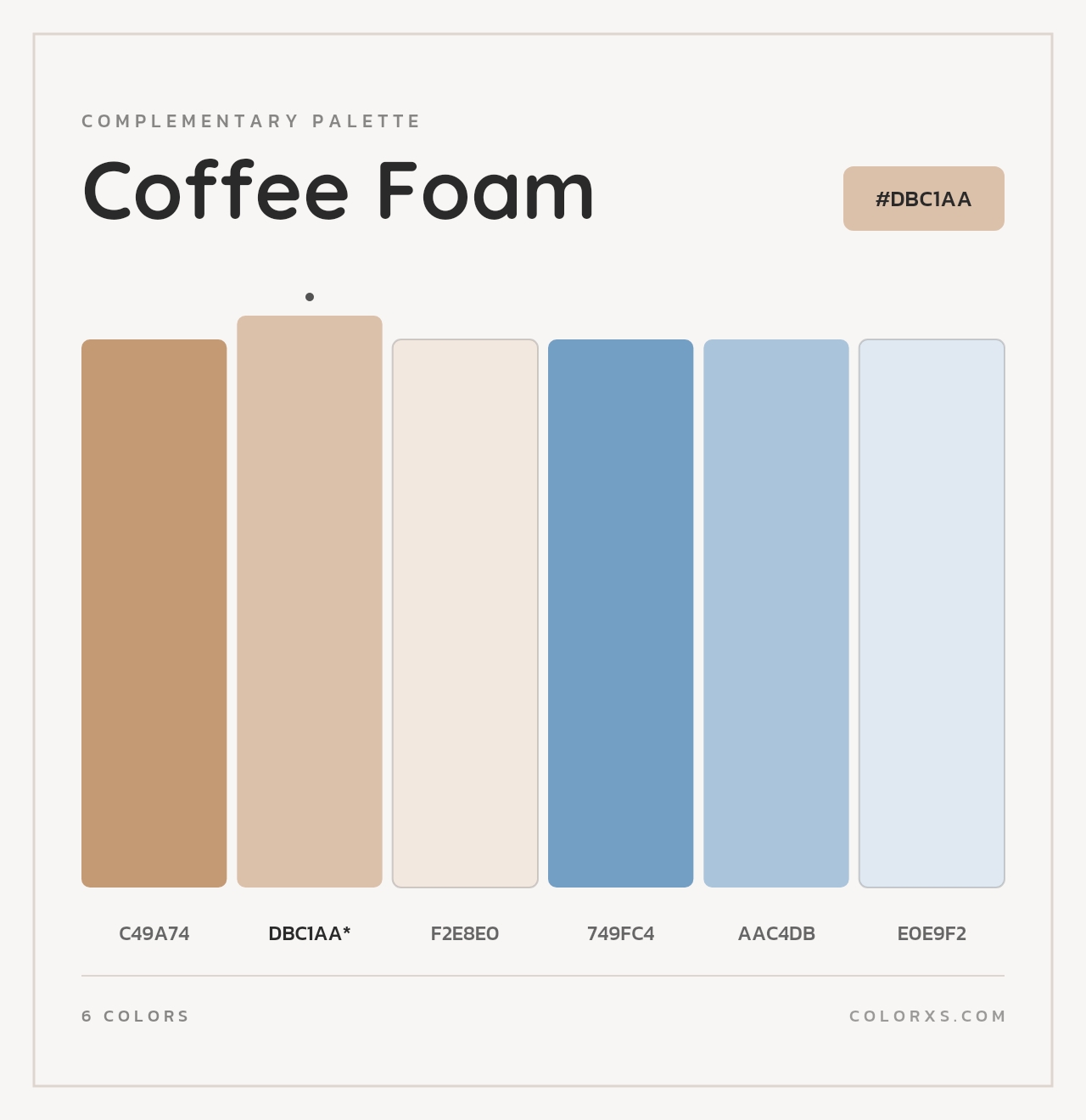 Coffee Foam - Complementary Color Palette