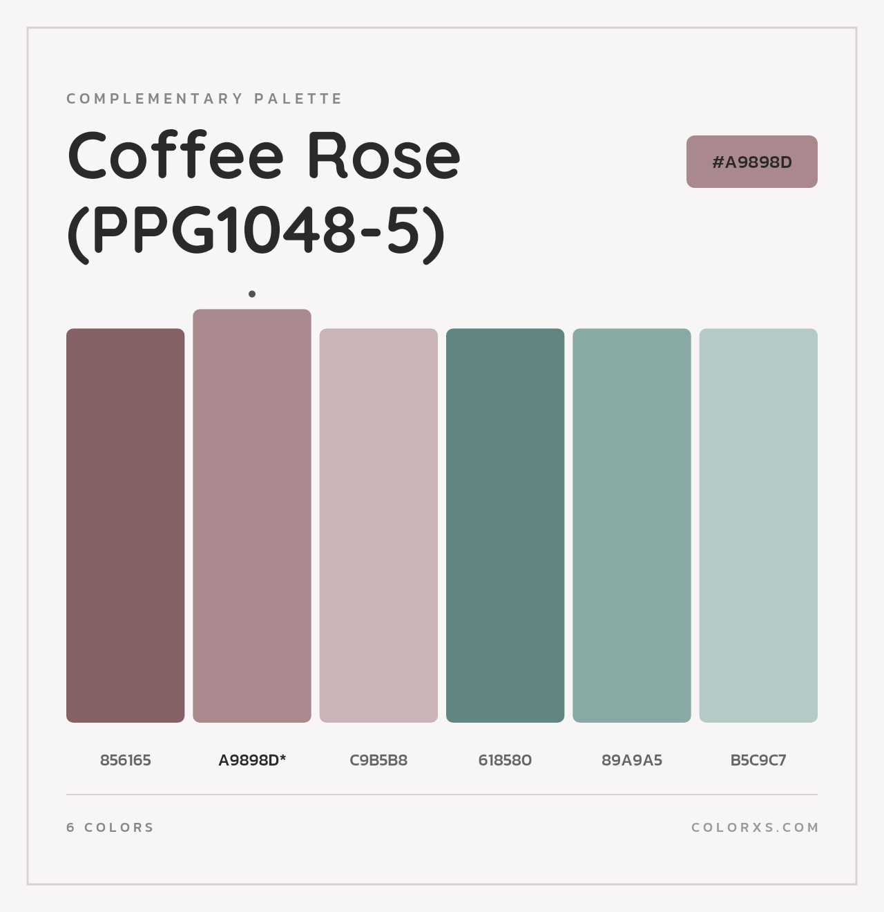 Coffee Rose (PPG1048-5) - Complementary Color Palette
