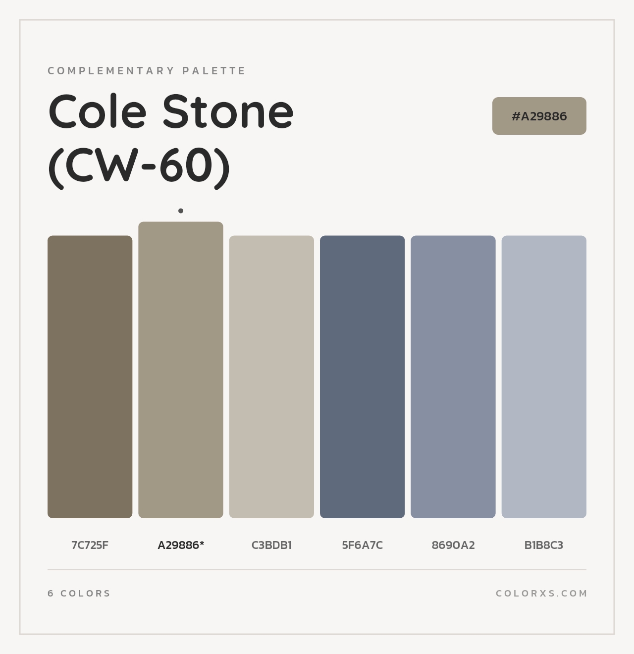 Cole Stone (CW-60) - Complementary Color Palette