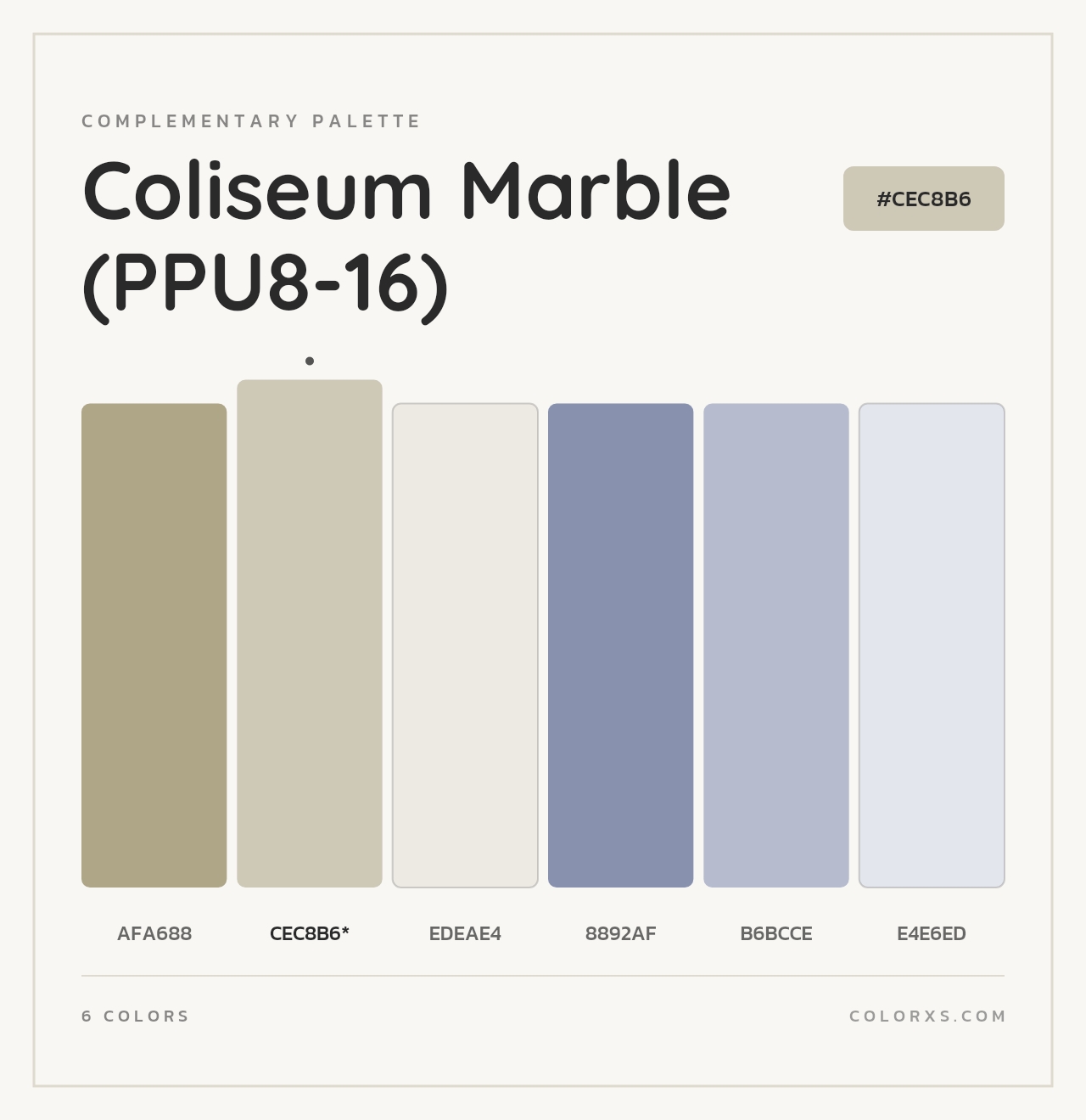 Coliseum Marble (PPU8-16) - Complementary Color Palette