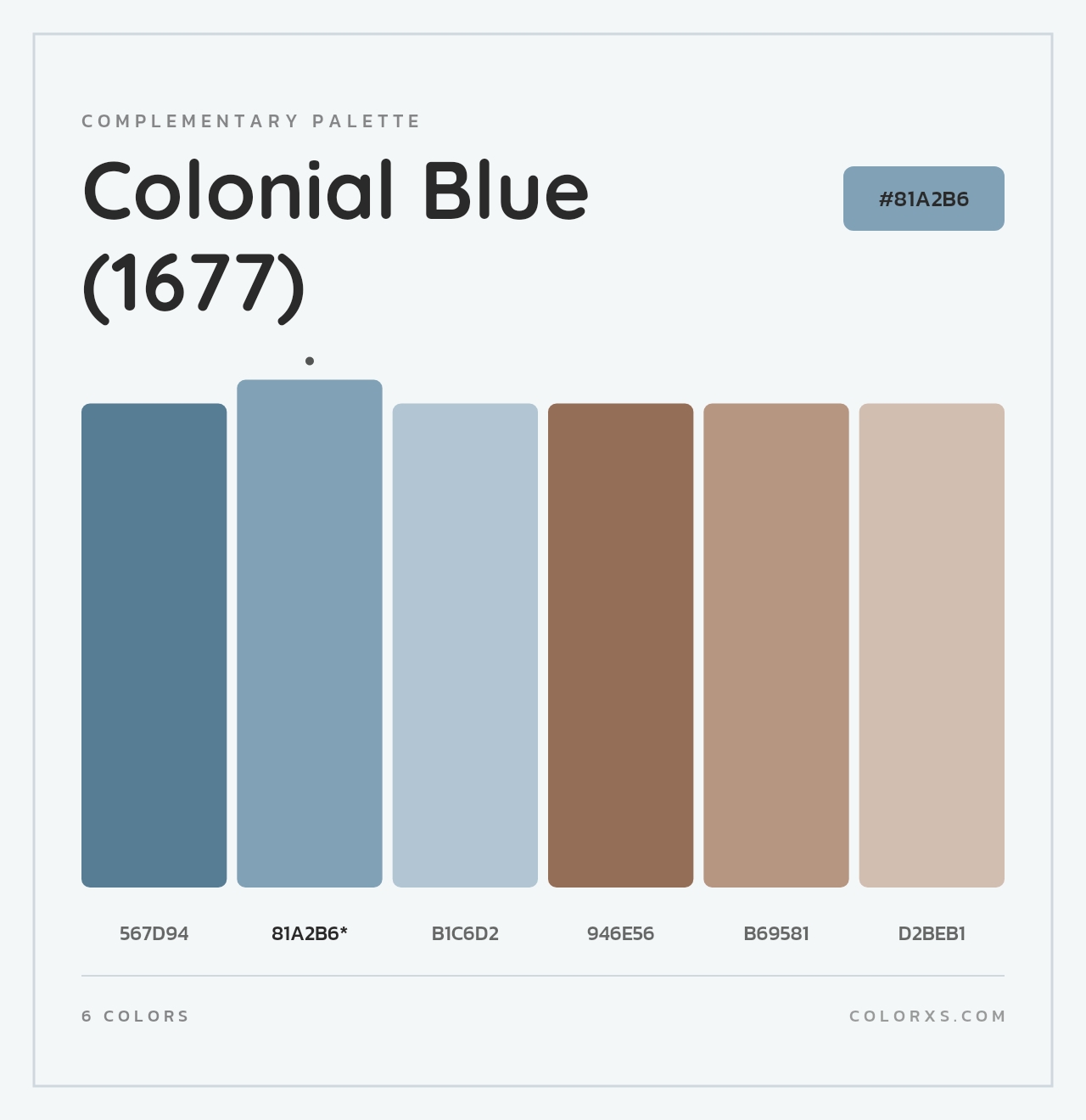 Colonial Blue (1677) - Complementary Color Palette