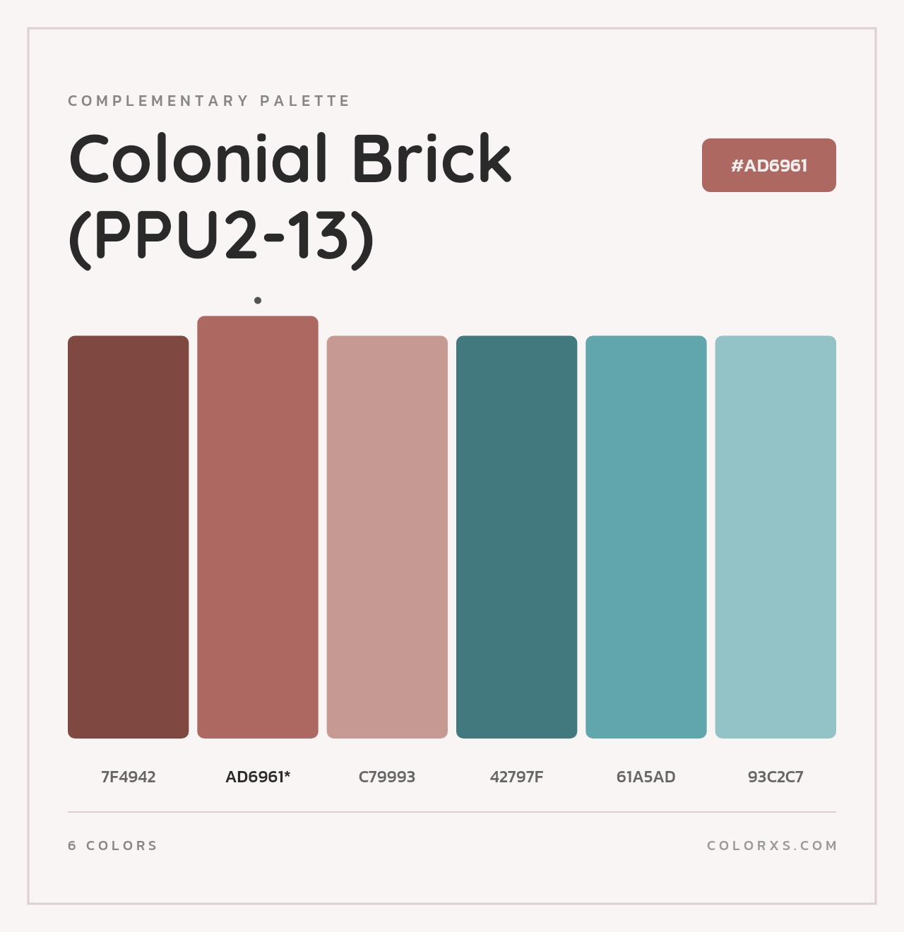 Colonial Brick (PPU2-13) - Complementary Color Palette