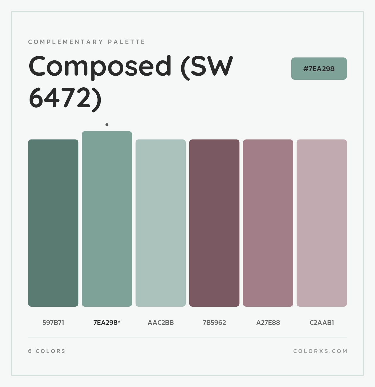 Composed (SW 6472) - Complementary Color Palette