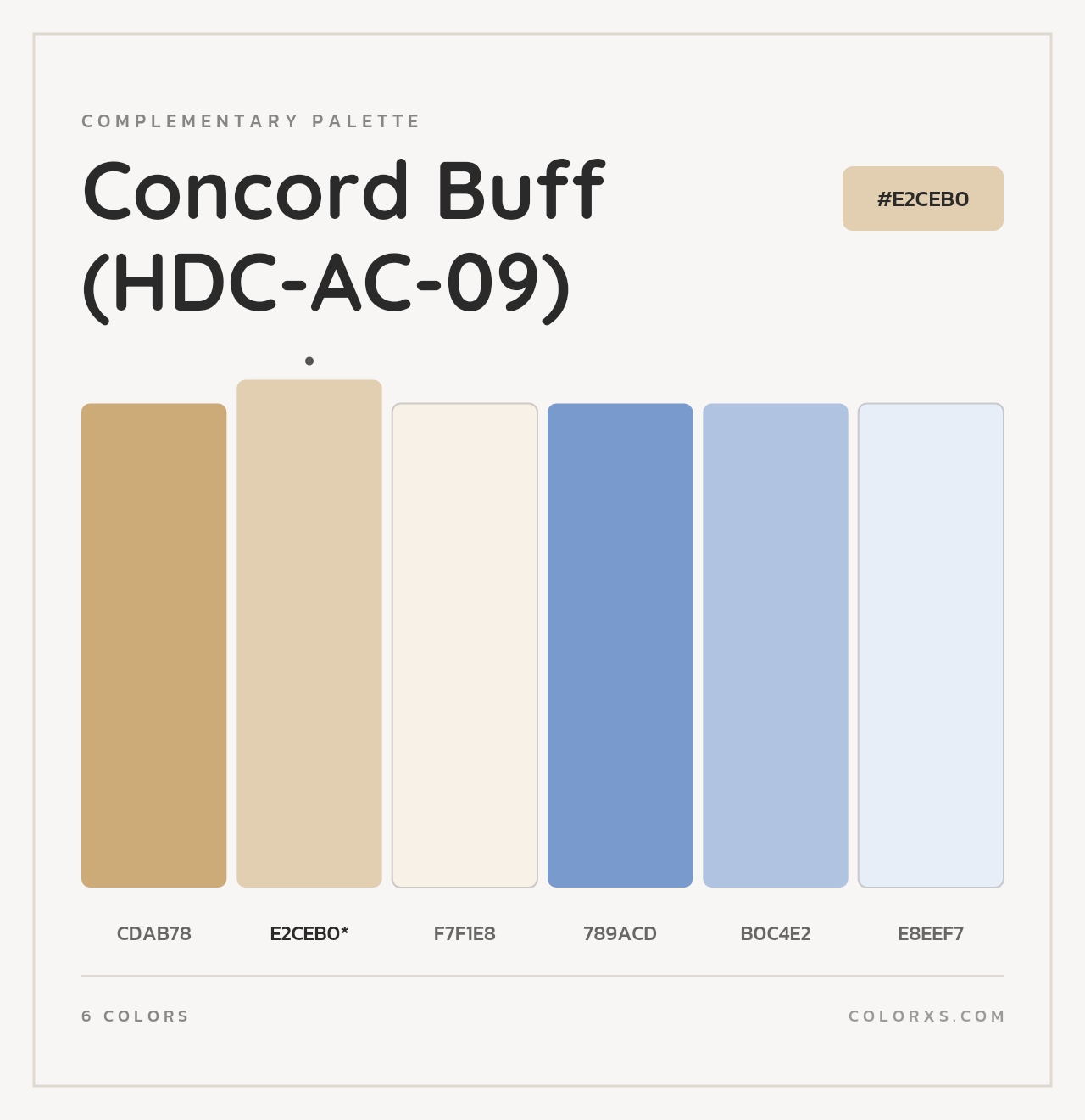 Concord Buff (HDC-AC-09) - Complementary Color Palette