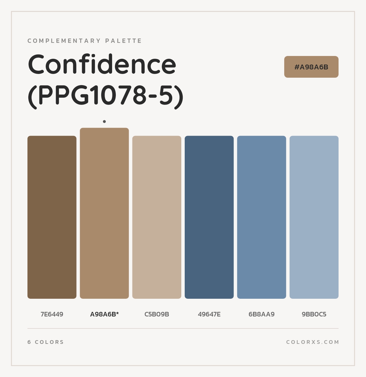 Confidence (PPG1078-5) - Complementary Color Palette