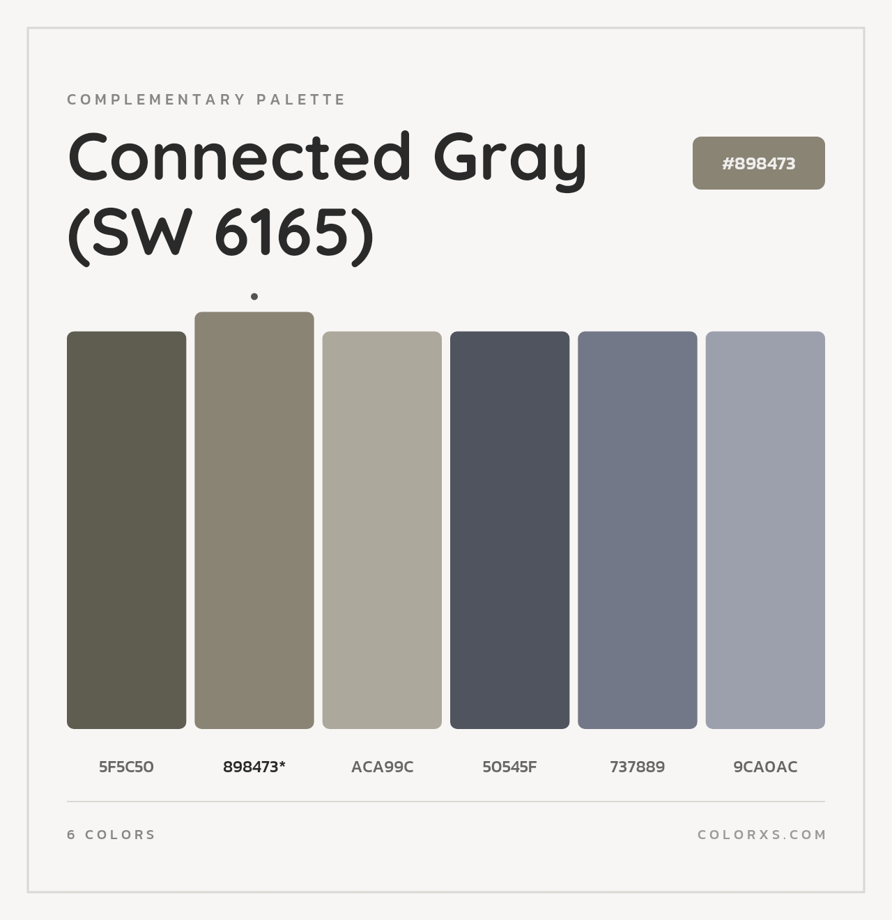 Connected Gray (SW 6165) - Complementary Color Palette