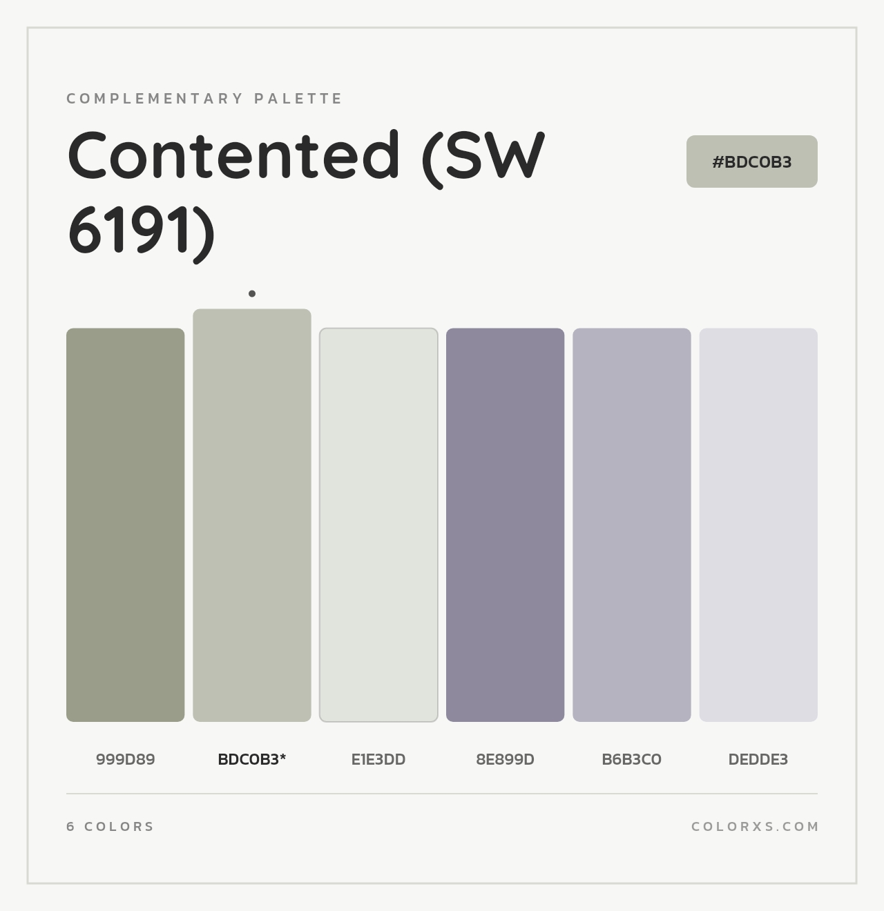 Contented (SW 6191) - Complementary Color Palette