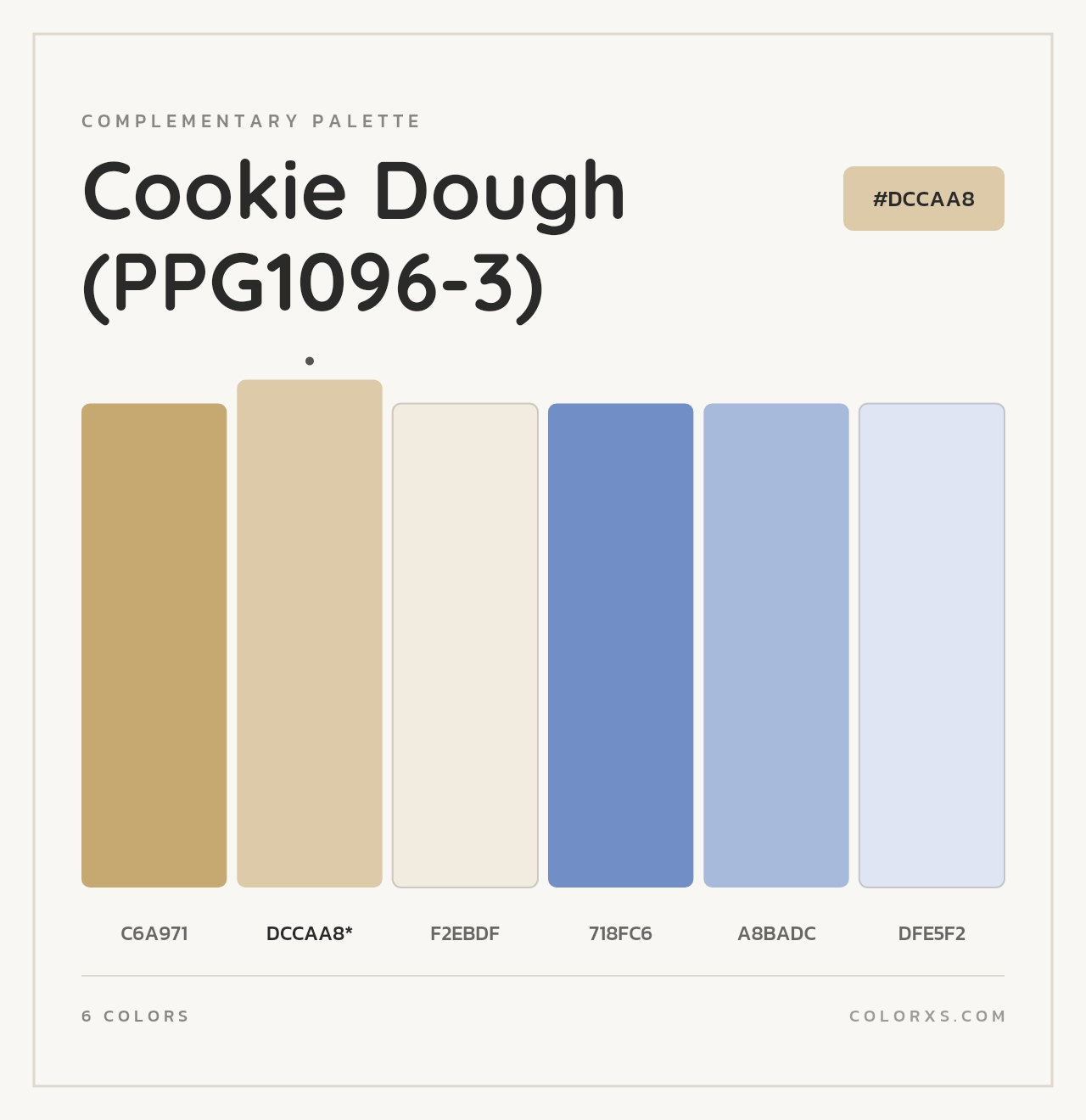 Cookie Dough (PPG1096-3) - Complementary Color Palette