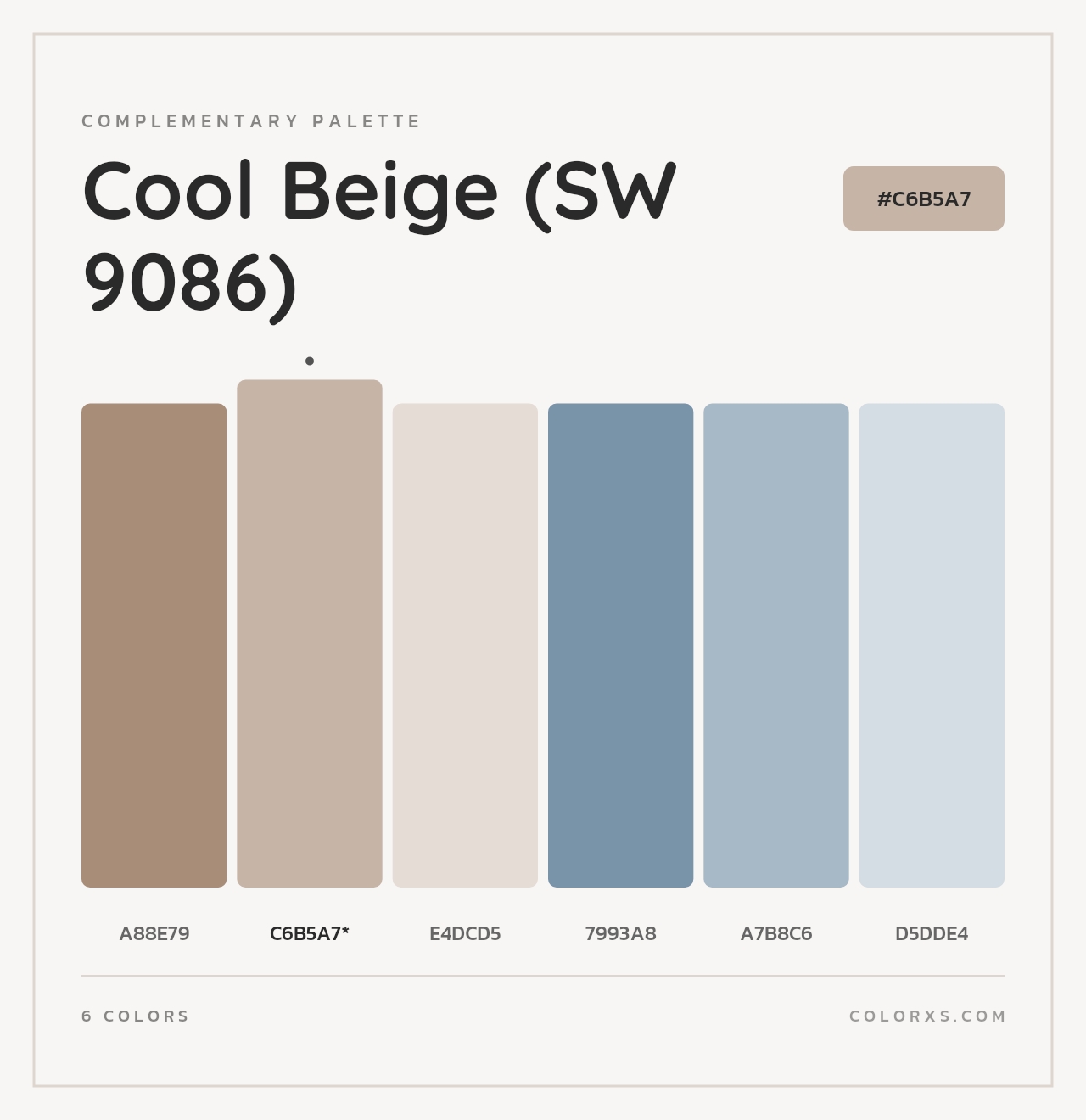 Cool Beige (SW 9086) - Complementary Color Palette