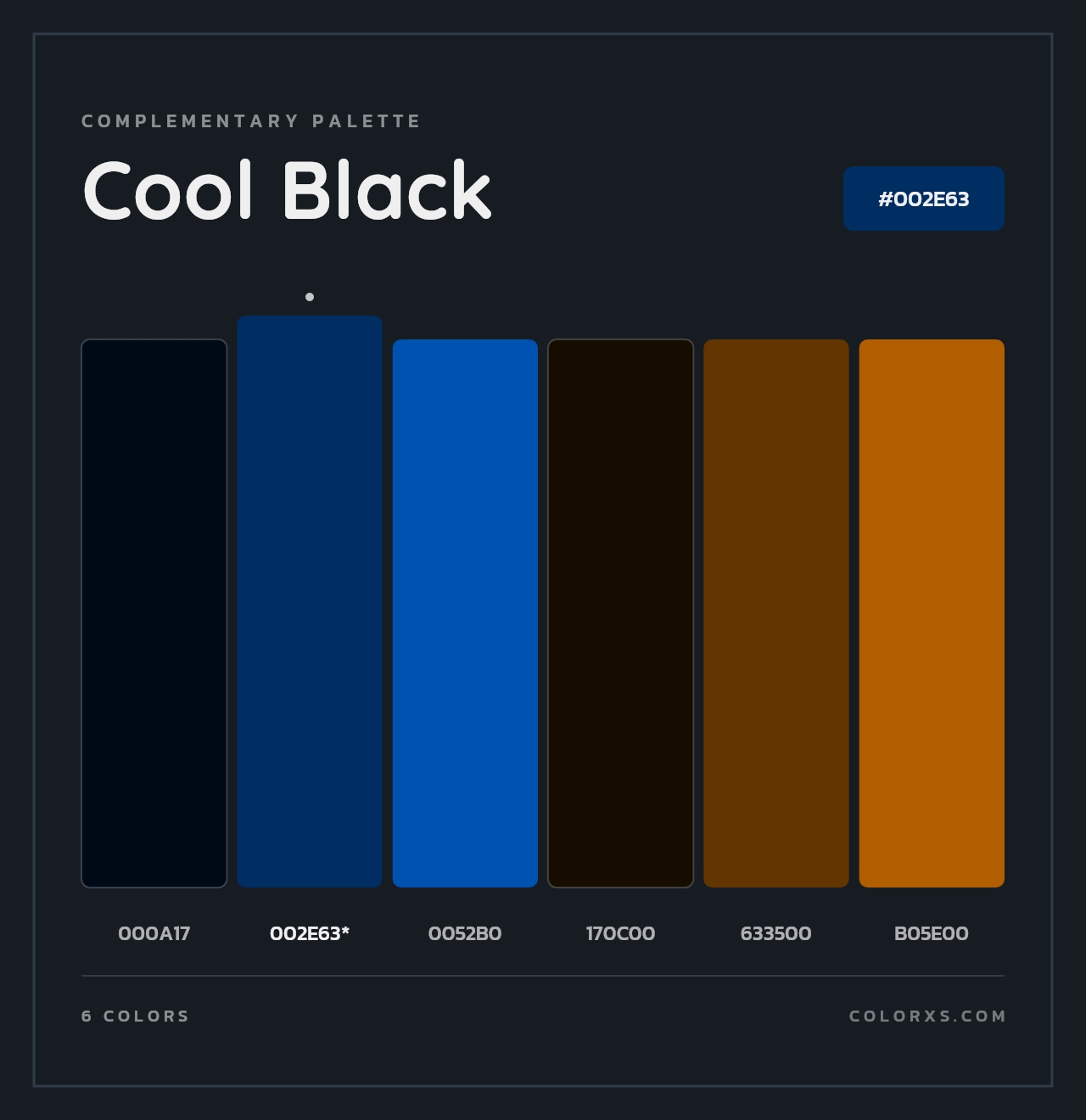 Cool Black - Complementary Color Palette