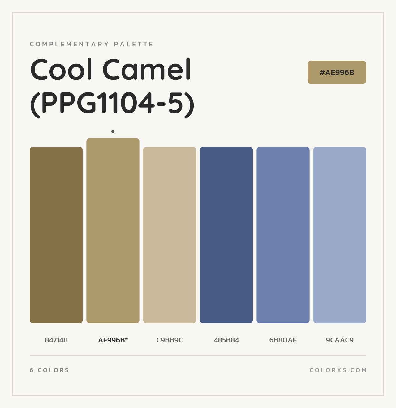 Cool Camel (PPG1104-5) - Complementary Color Palette