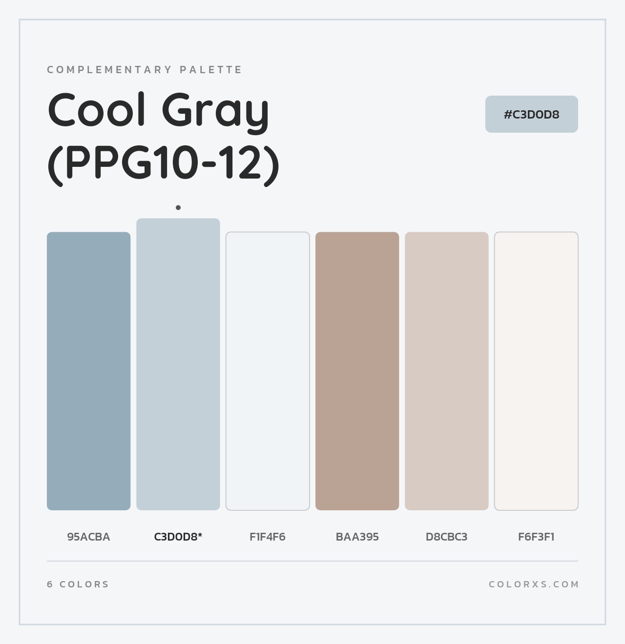 Cool Gray (PPG10-12) - Complementary Color Palette