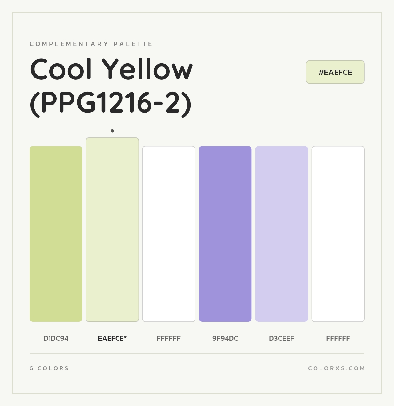 Cool Yellow (PPG1216-2) - Complementary Color Palette
