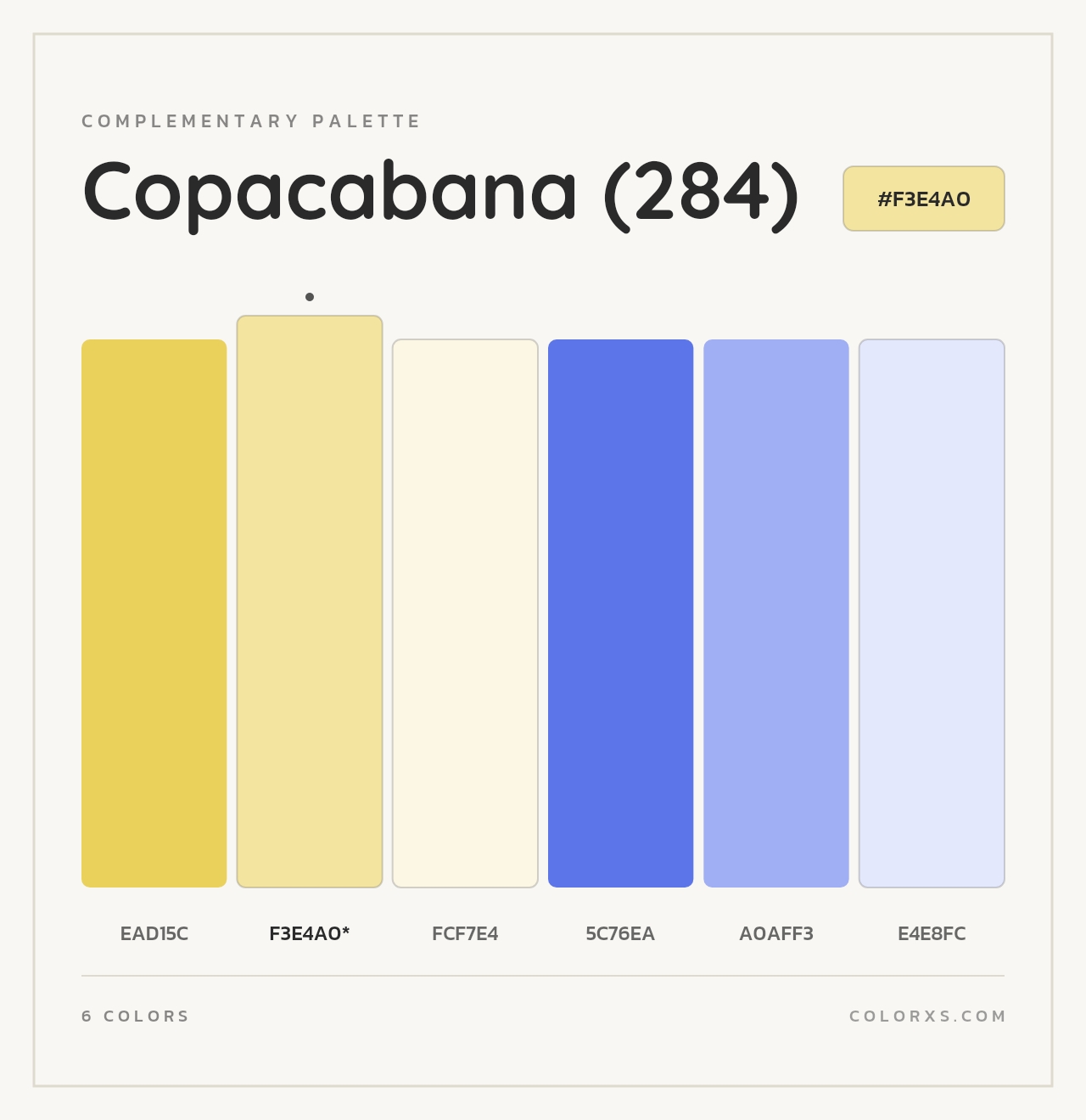Copacabana (284) - Complementary Color Palette