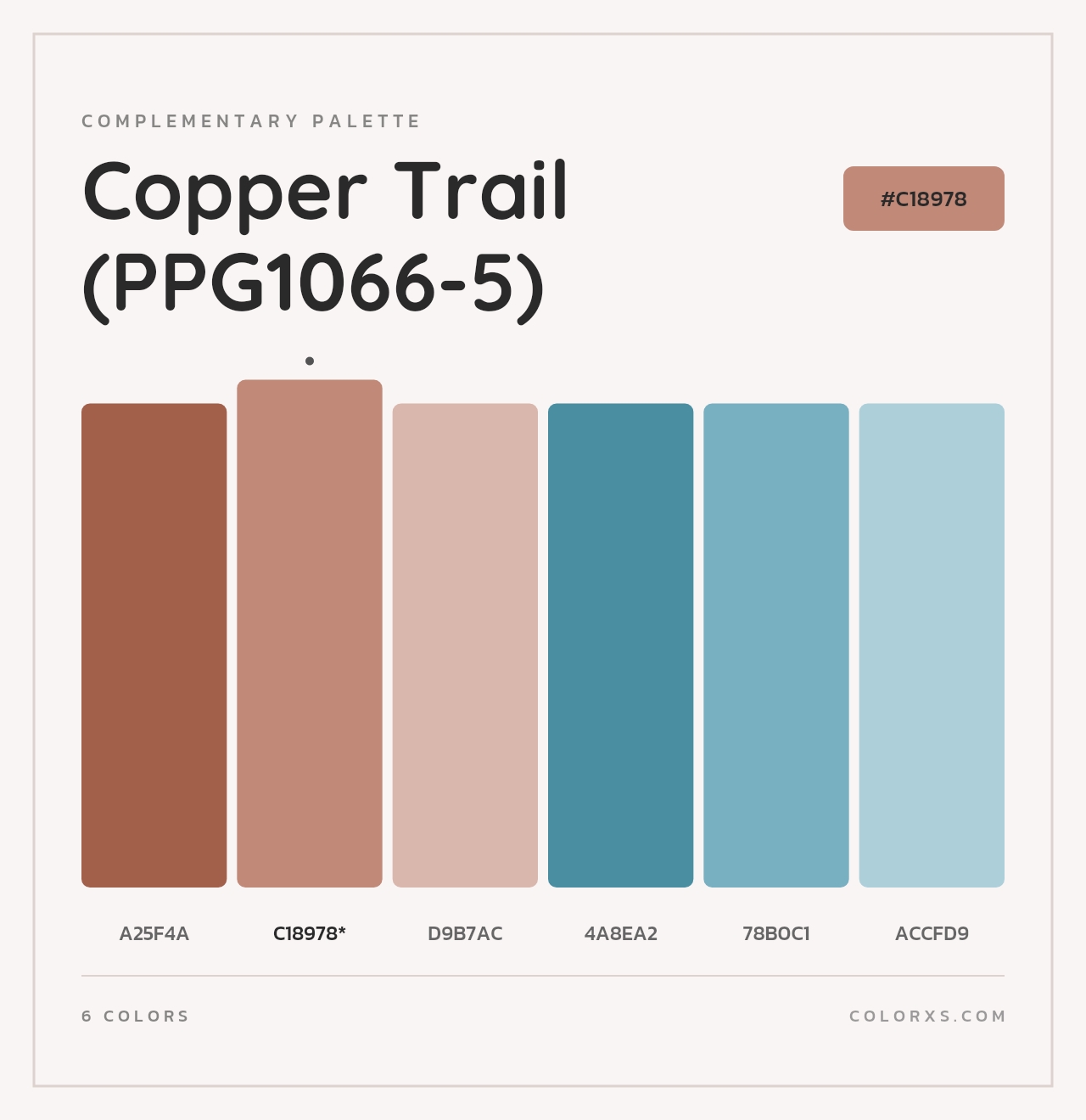 Copper Trail (PPG1066-5) - Complementary Color Palette