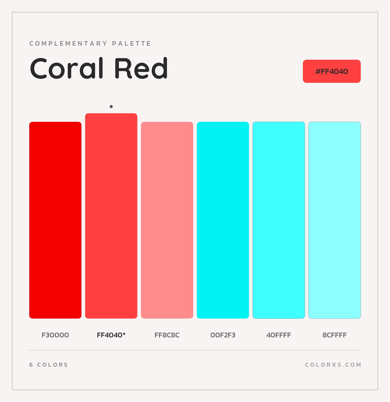 Coral Red - Complementary Color Palette
