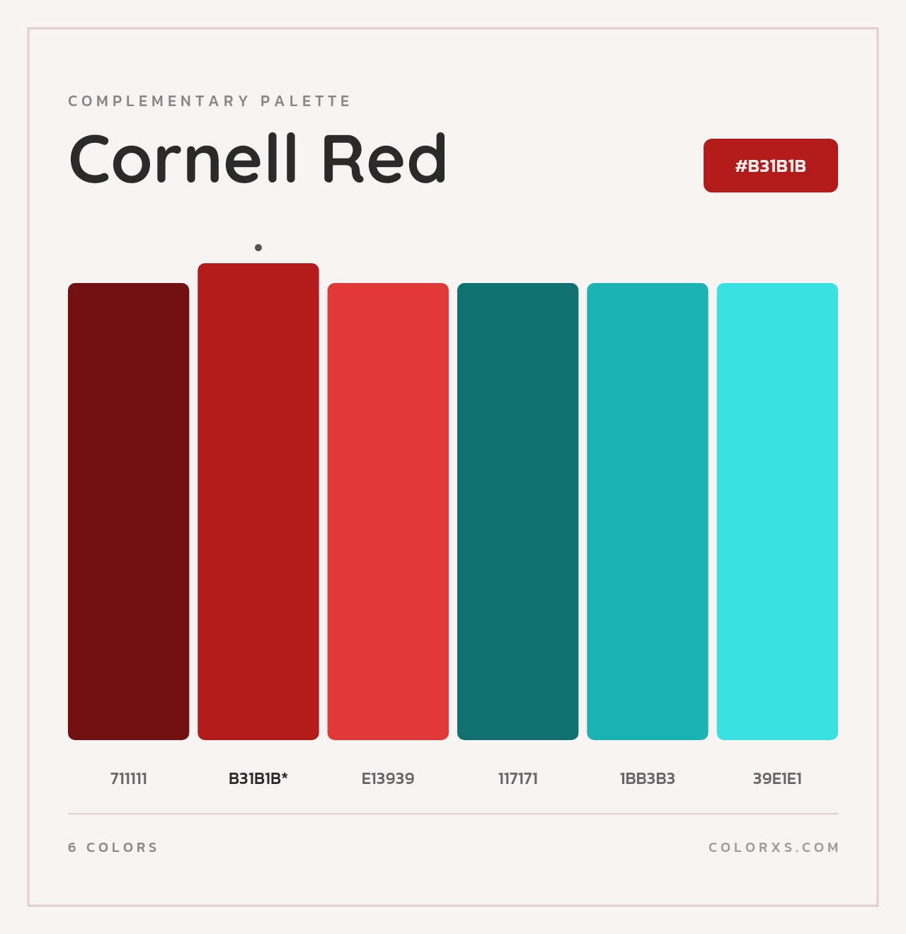 Cornell Red - Complementary Color Palette