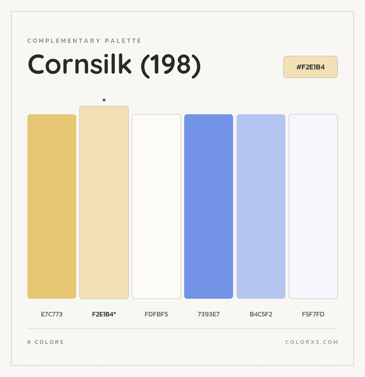 Cornsilk (198) - Complementary Color Palette