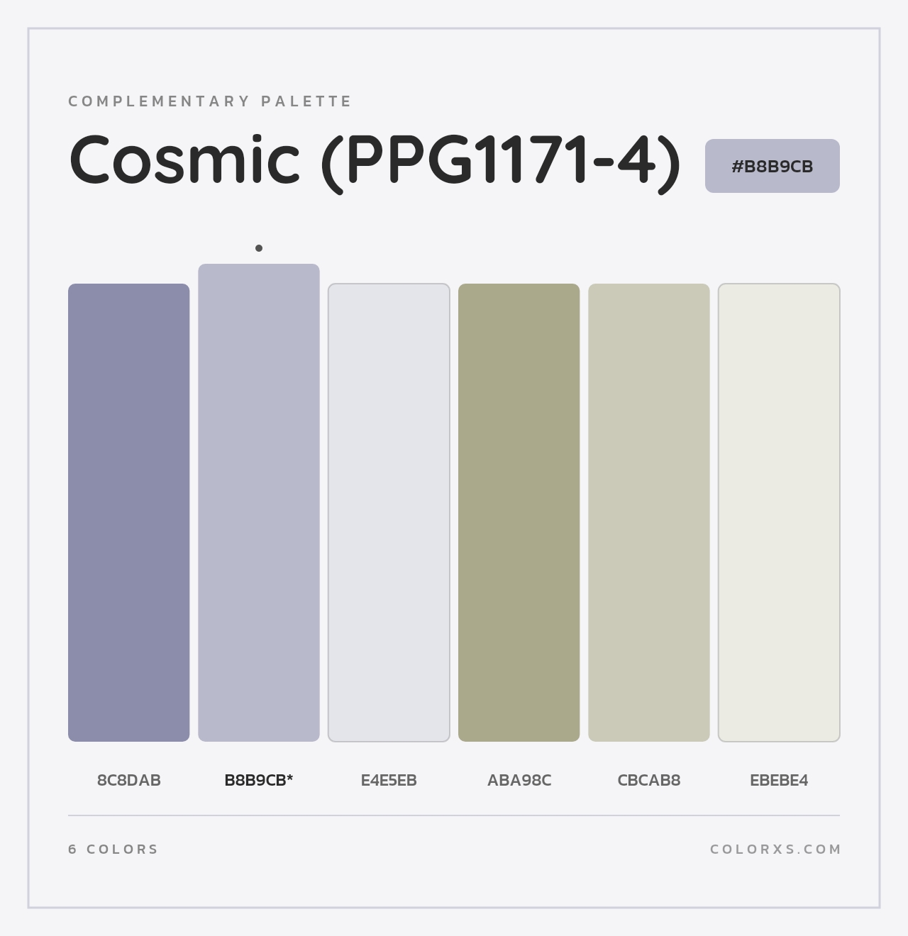 Cosmic (PPG1171-4) - Complementary Color Palette