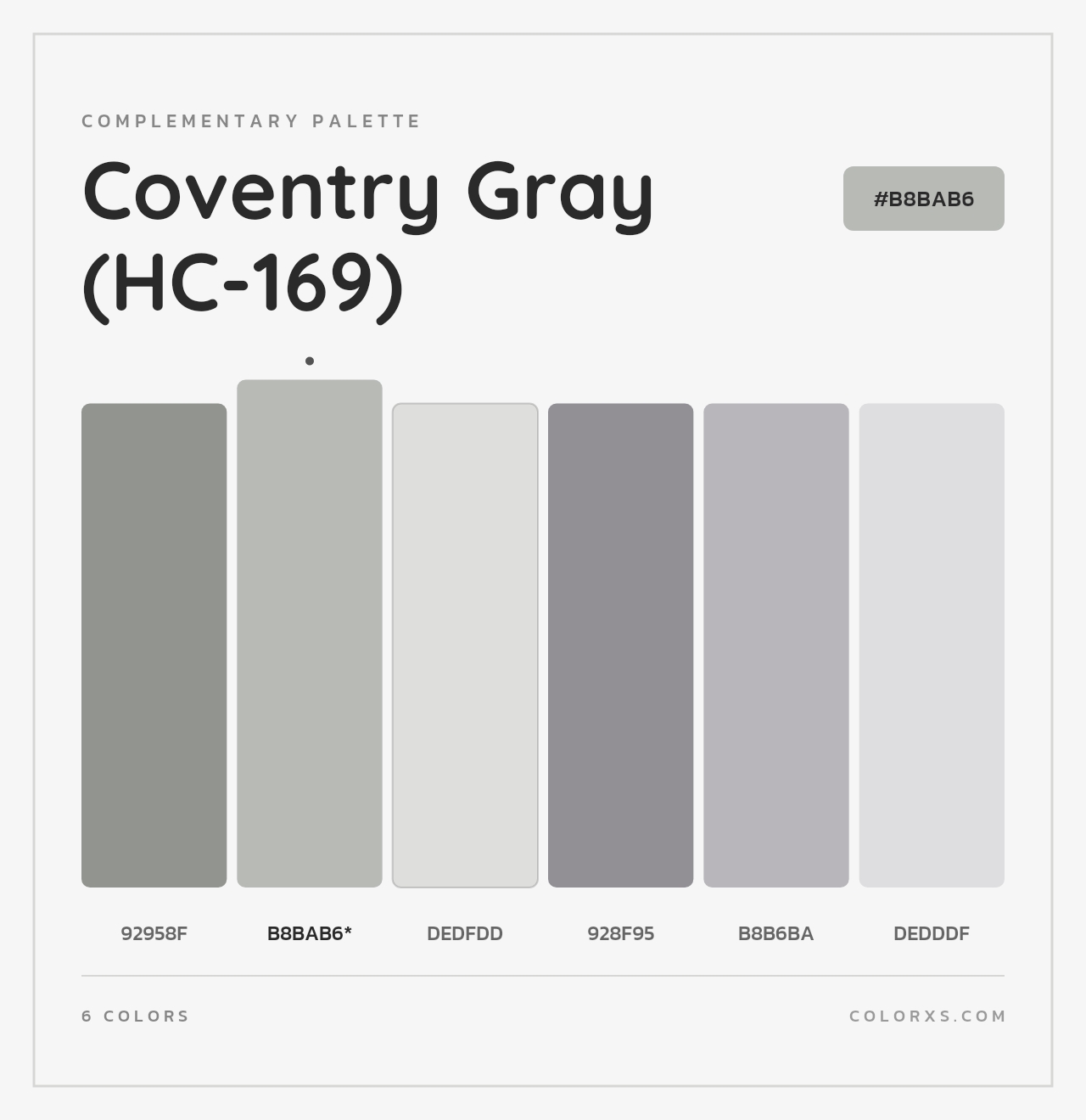 Coventry Gray (HC-169) - Complementary Color Palette