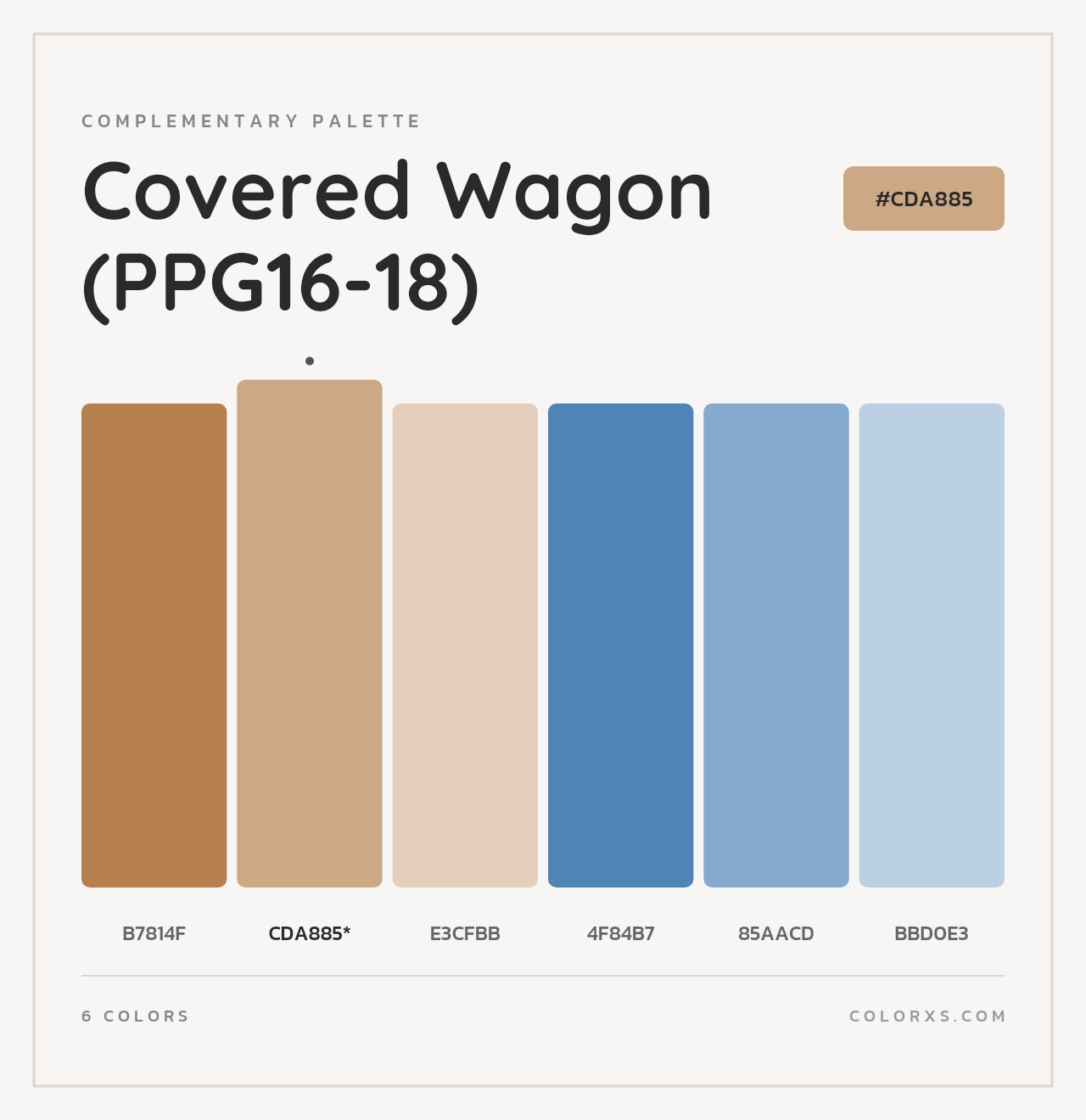 Covered Wagon (PPG16-18) - Complementary Color Palette