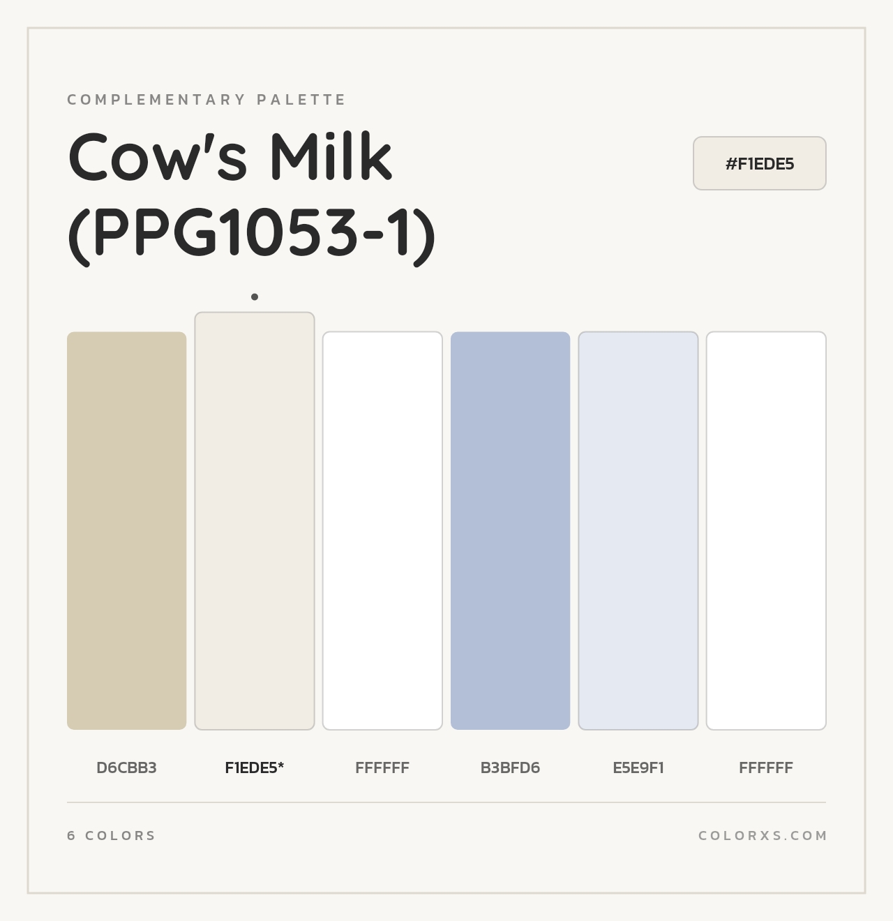 Cow's Milk (PPG1053-1) - Complementary Color Palette