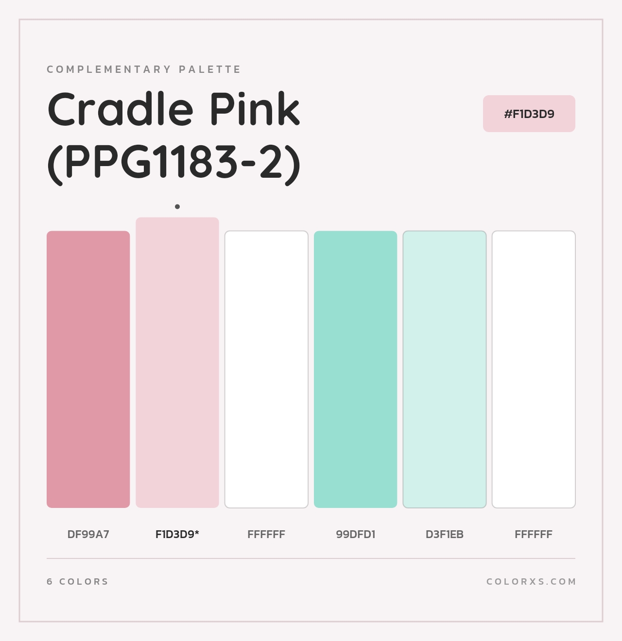 Cradle Pink (PPG1183-2) - Complementary Color Palette