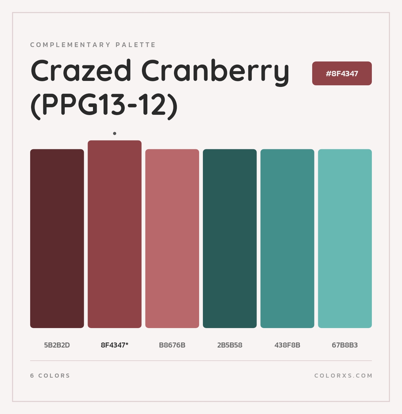 Crazed Cranberry (PPG13-12) - Complementary Color Palette