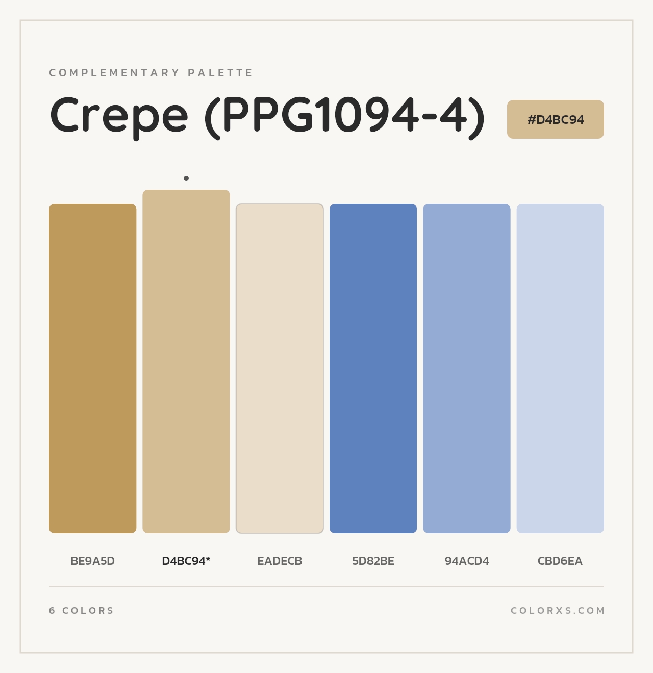 Crepe (PPG1094-4) - Complementary Color Palette