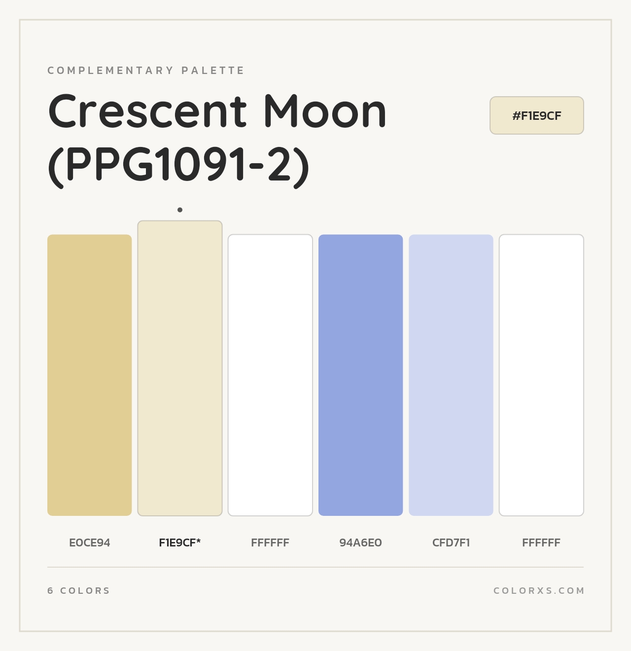 Crescent Moon (PPG1091-2) - Complementary Color Palette