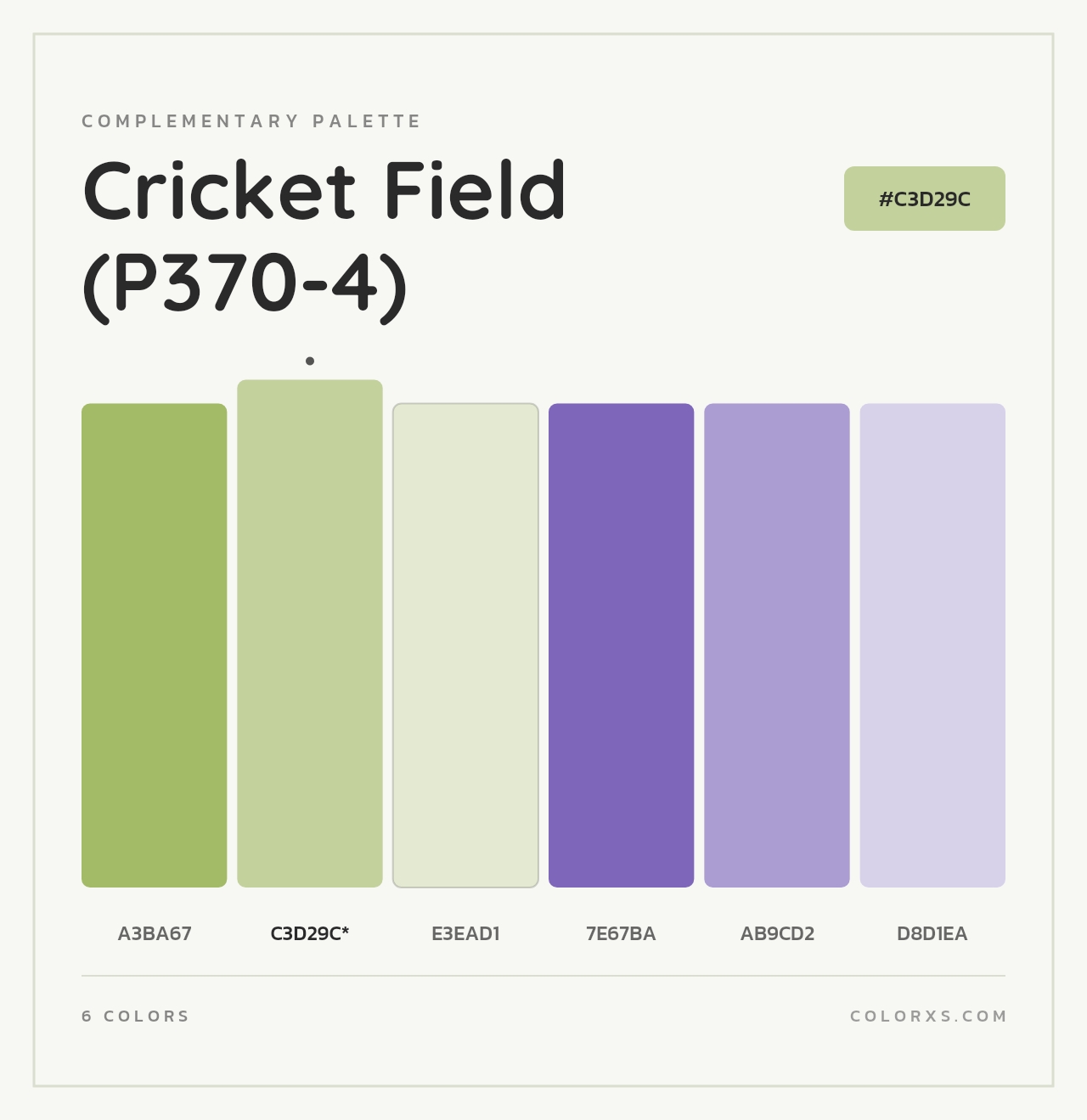 Cricket Field (P370-4) - Complementary Color Palette
